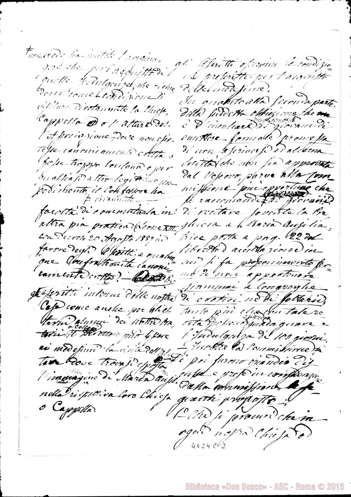 Fotogramma C 2 — Relazione sulla devozione A Maria Ausiliatrice. Minuta E bella copia. Ms. di D. Berto