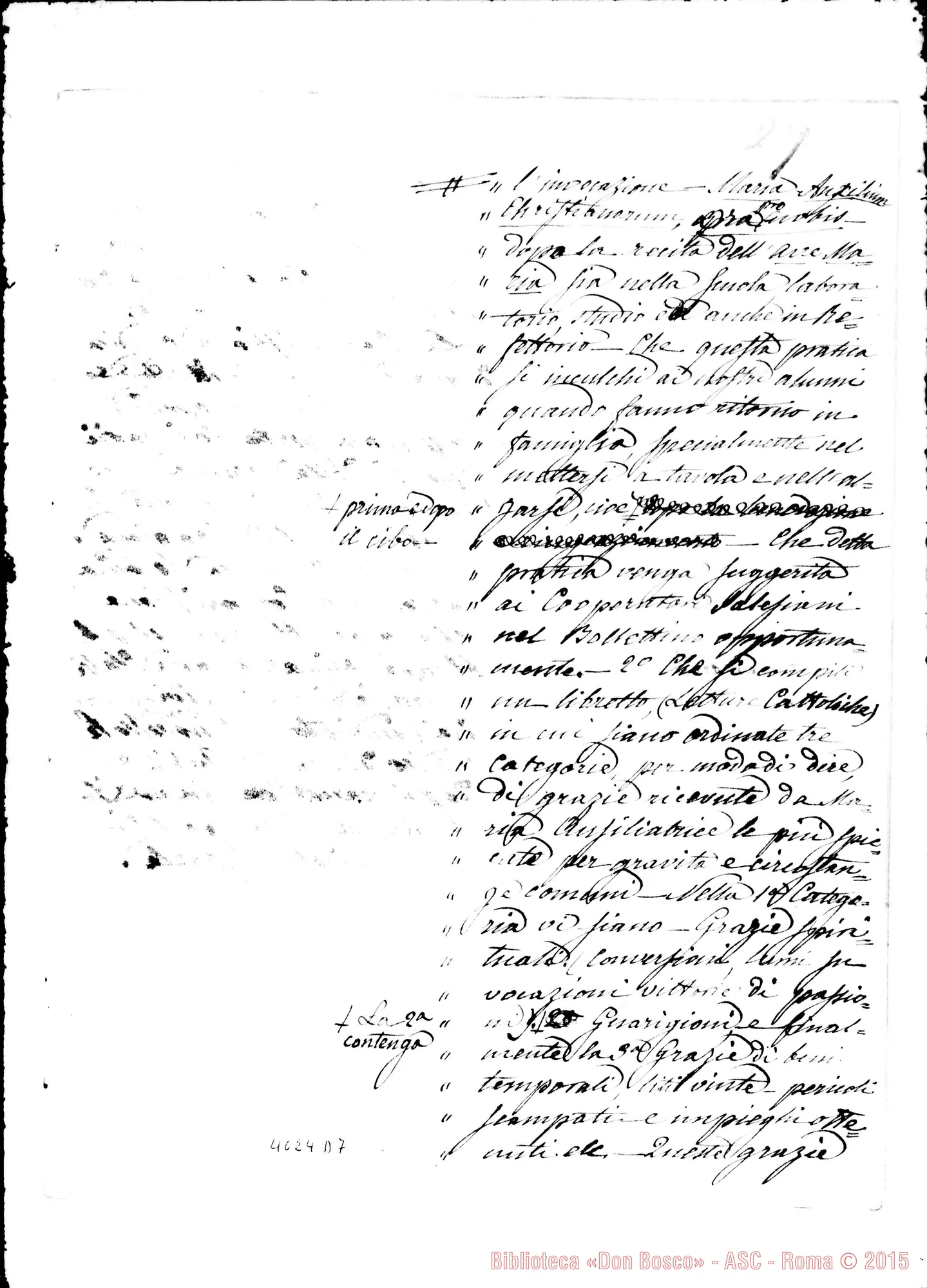 Fotogramma D 7 — Relazione sulla devozione A Maria Ausiliatrice. Minuta E bella copia. Ms. di D. Berto