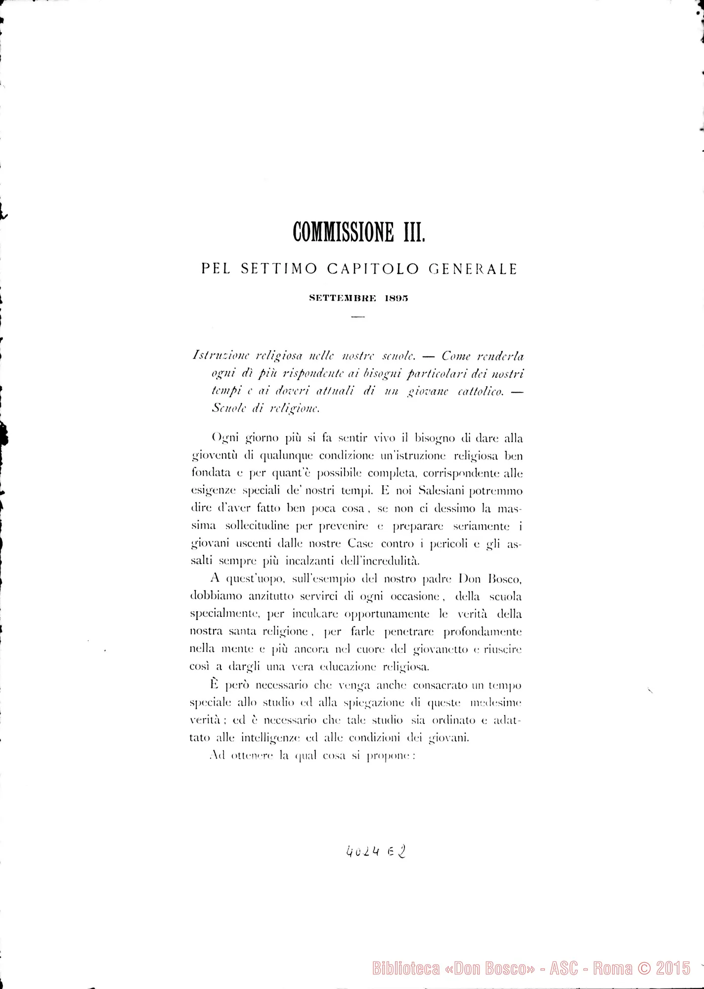 Fotogramma E 2 — Lavoro delle Commissioni: proposte E risposte. Stampato