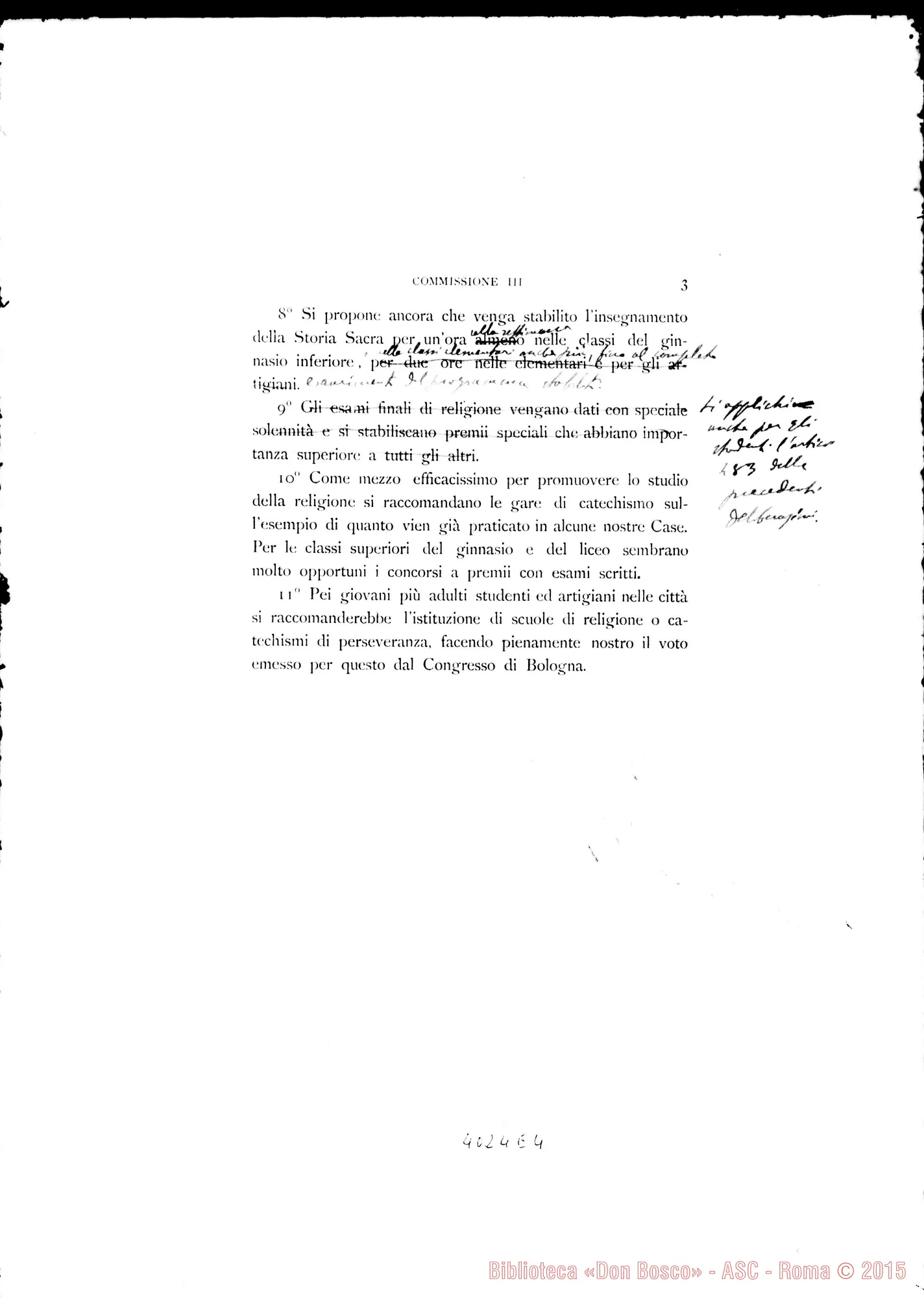 Fotogramma E 4 — Lavoro delle Commissioni: proposte E risposte. Stampato