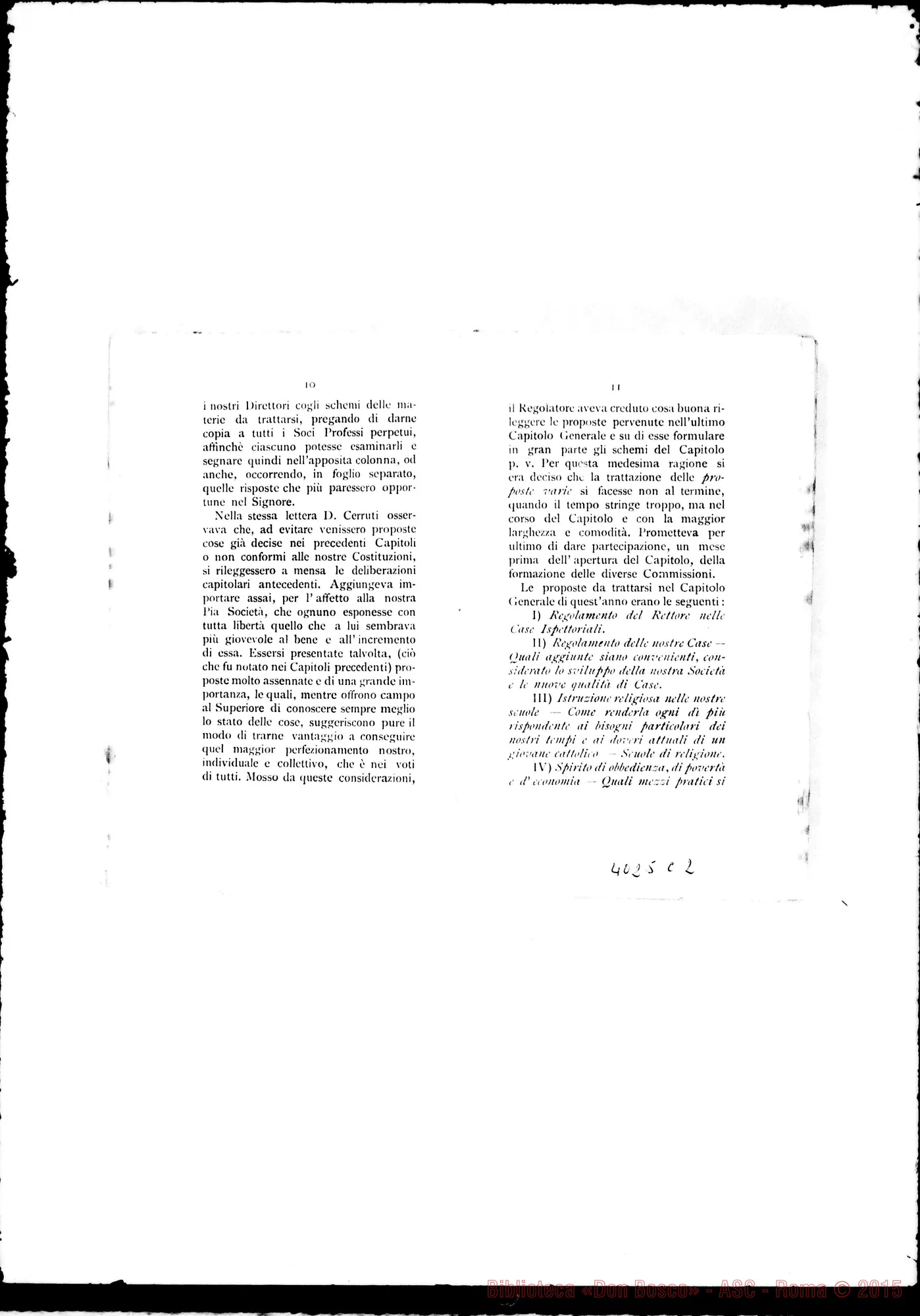Fotogramma C 2 — Deliberazioni del VII Capitolo Generale. Stampato. S. Benigno Canavese, 1896
