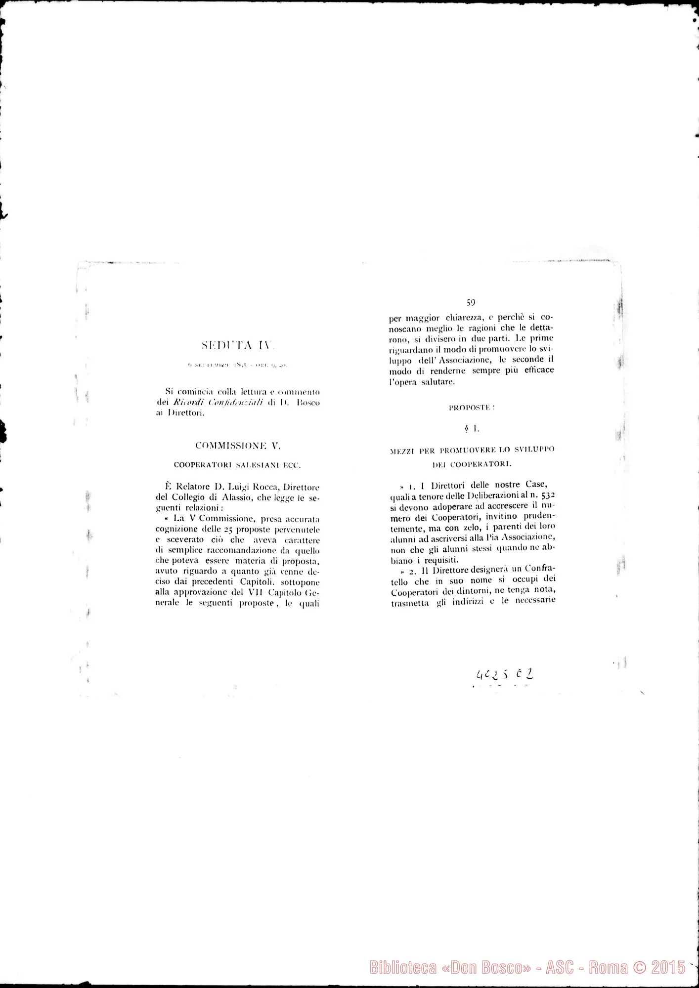 Fotogramma E 2 — Deliberazioni del VII Capitolo Generale. Stampato. S. Benigno Canavese, 1896