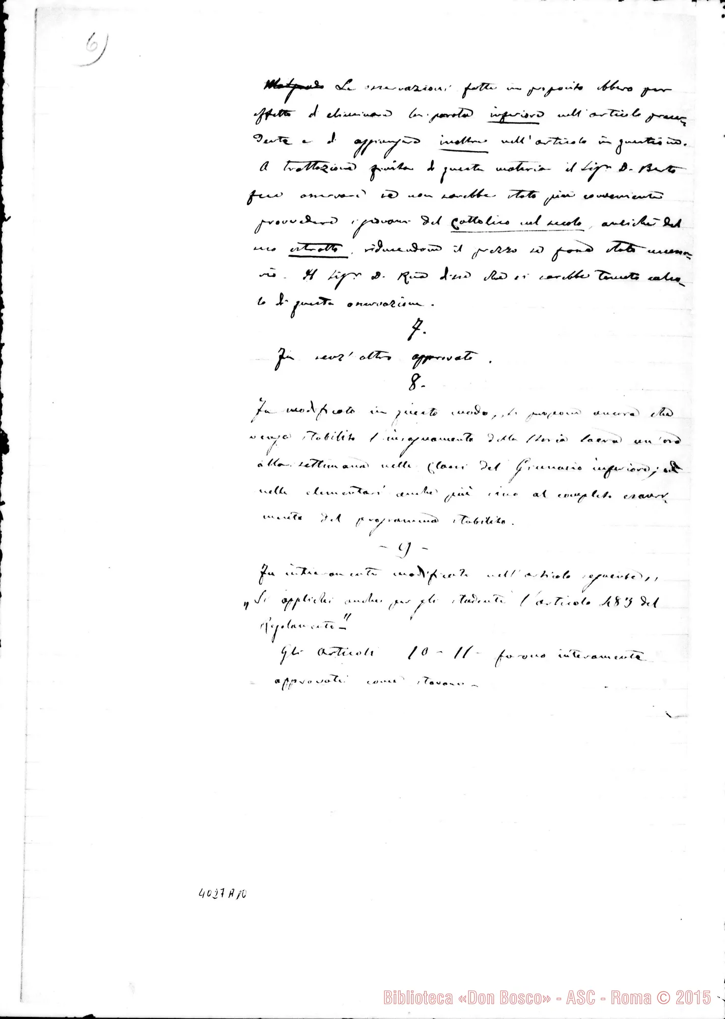 Fotogramma A 10 — Verbale del Capitolo Generale VII