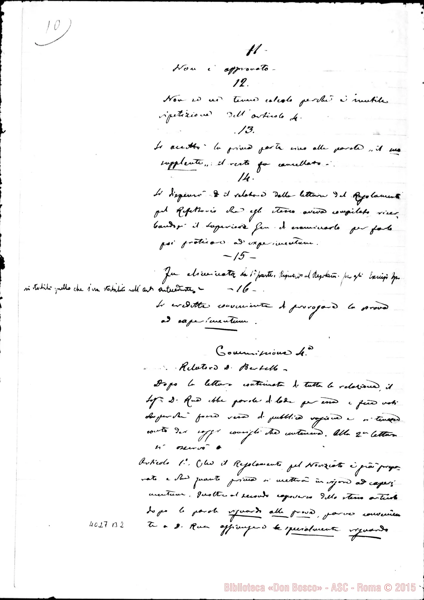 Fotogramma B 2 — Verbale del Capitolo Generale VII
