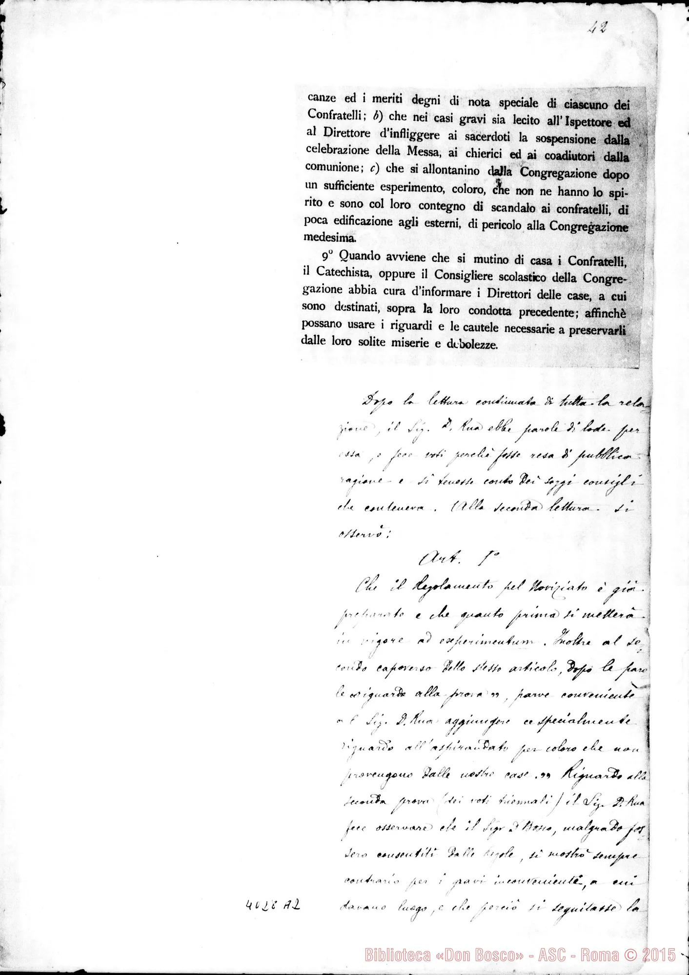 Fotogramma A 2 — Relazione sul Capitolo Generale VII