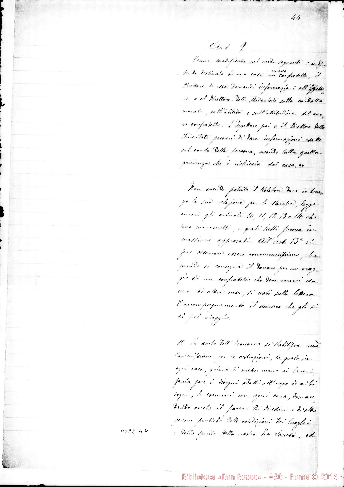Fotogramma A 4 — Relazione sul Capitolo Generale VII