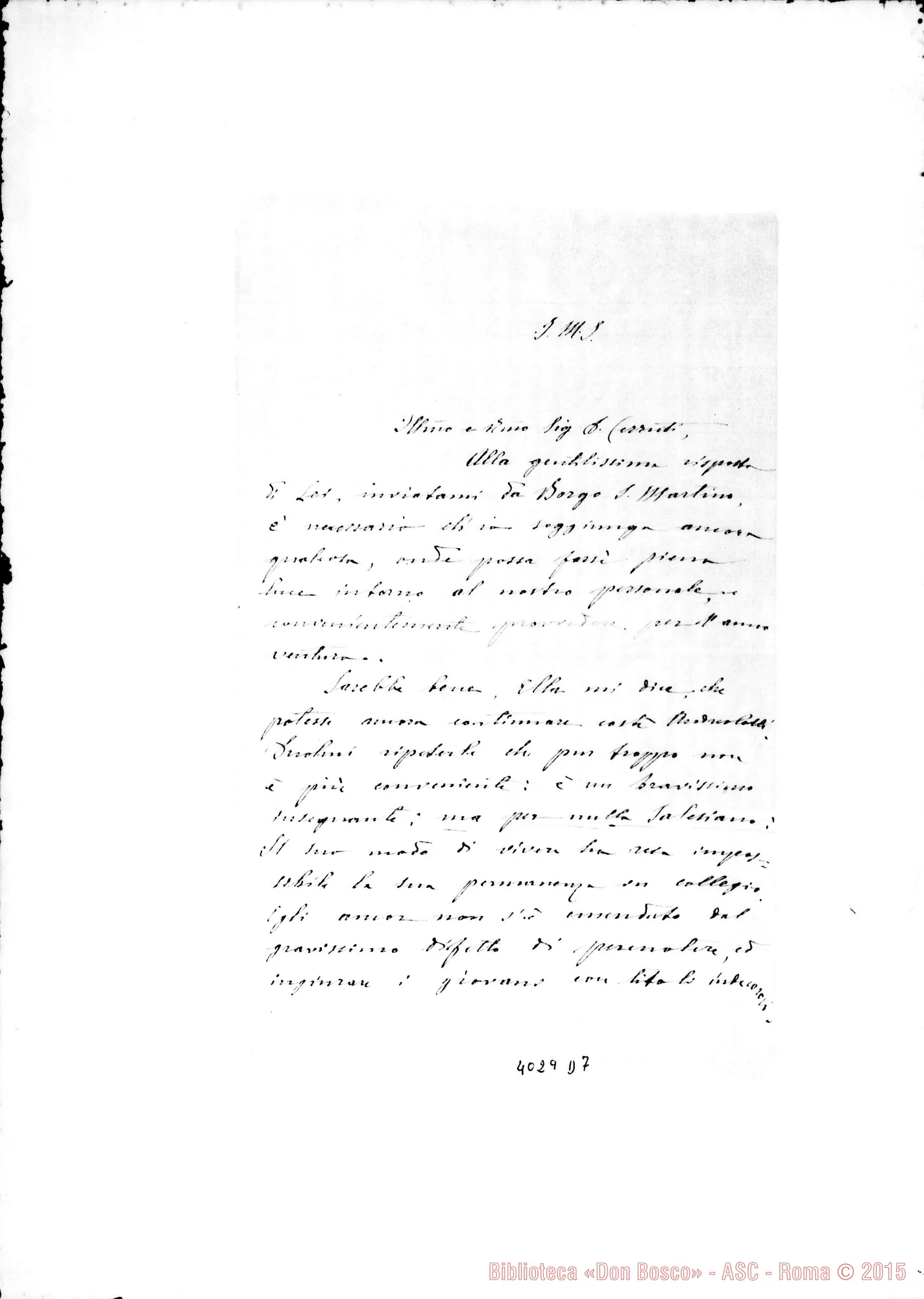 Fotogramma D 7 — Elezione dei delegati delle Case per il Capitolo Generale: lettere A D. Cerruti in ordine alfabetico