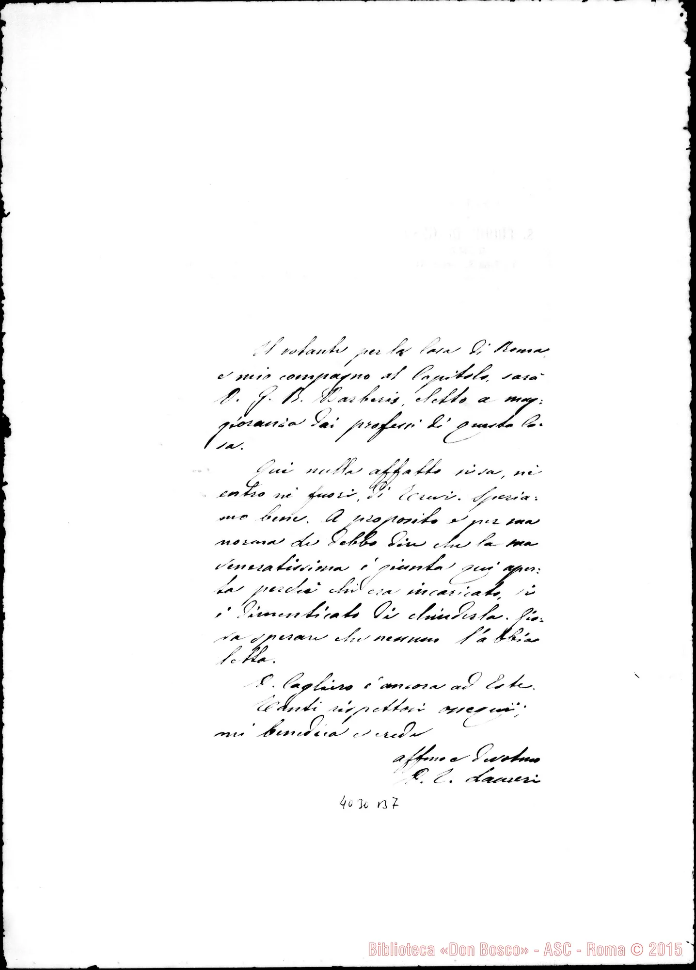 Fotogramma B 7 — Elezione dei delegati delle Case per il Capitolo Generale: lettere A D. Cerruti in ordine alfabetico