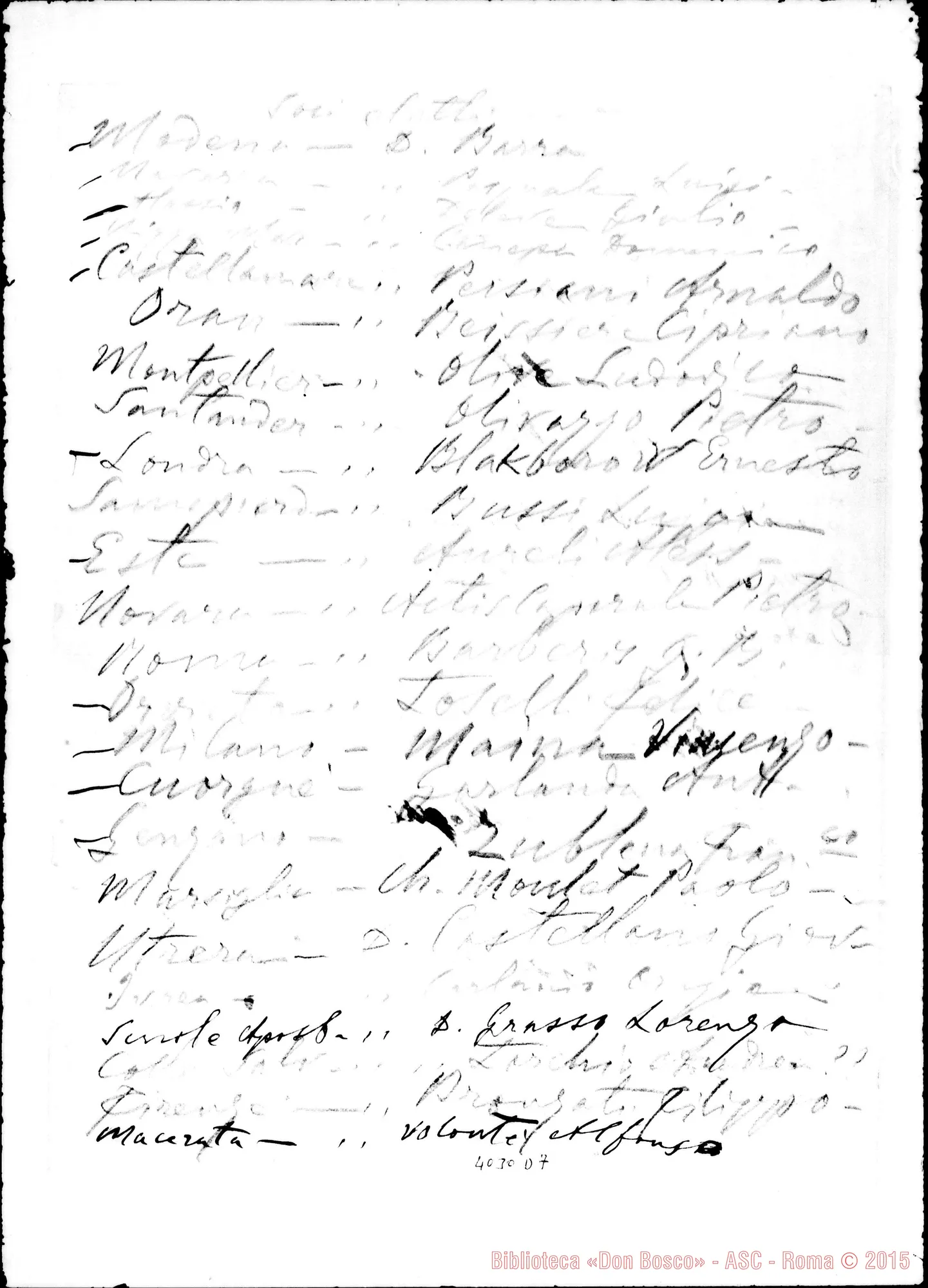 Fotogramma D 7 — Relazione dei soci eletti per il Capitolo Generale. Ms.