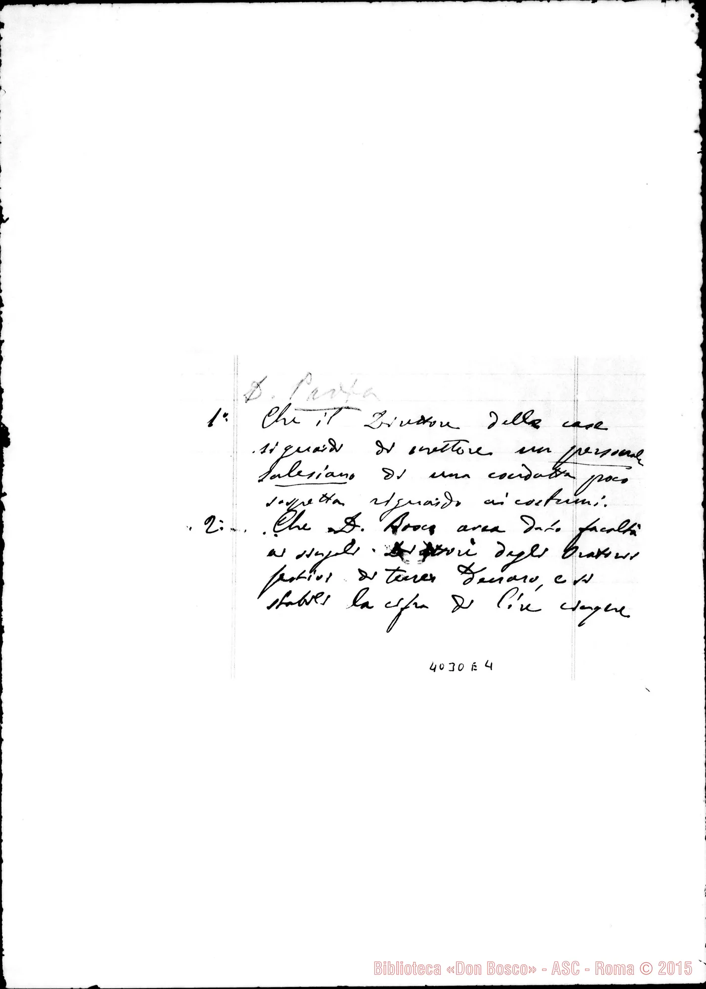 Fotogramma E 4 — Risposte ed osservazioni alla prima proposta. Ms.