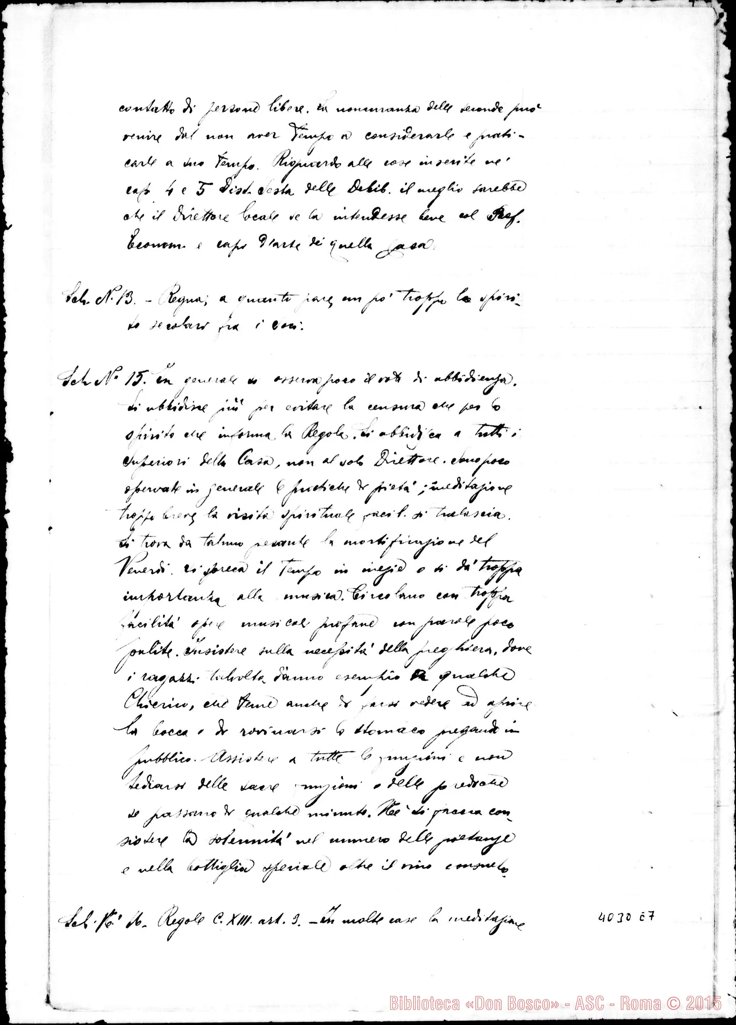 Fotogramma E 7 — Risposte ed osservazioni alla prima proposta. Ms.