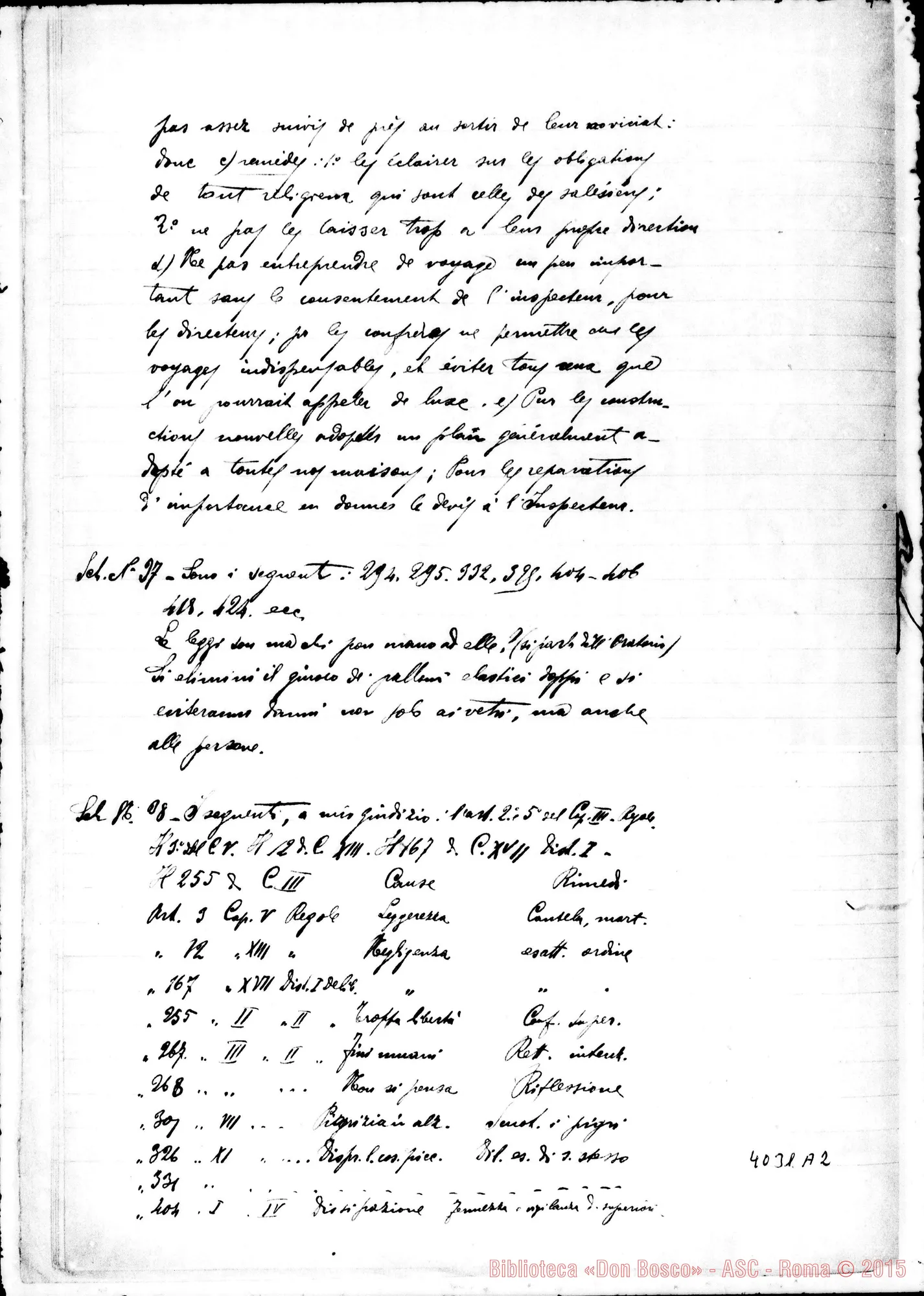 Fotogramma A 2 — Risposte ed osservazioni alla prima proposta. Ms.