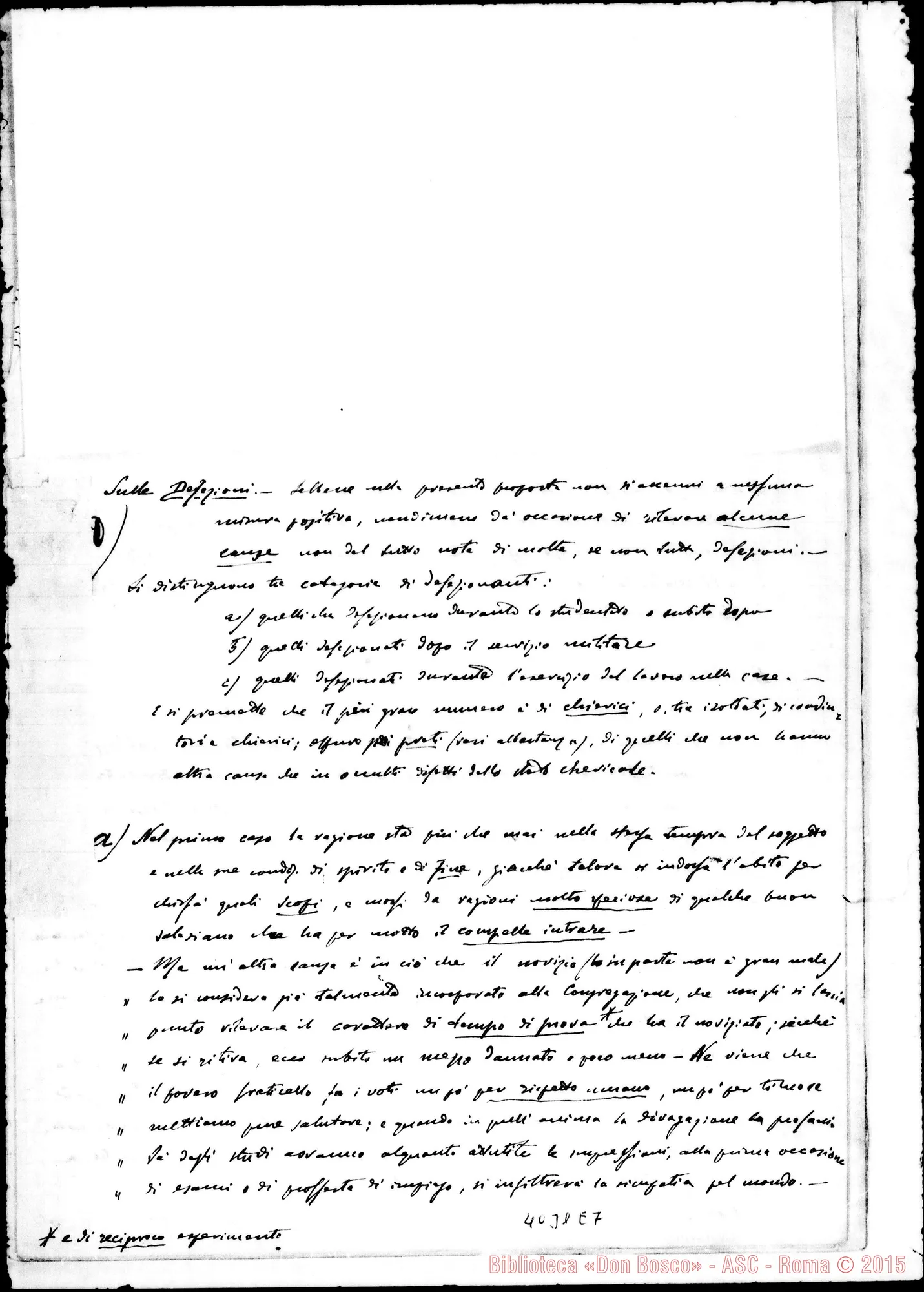 Fotogramma E 7 — Risposte ed osservazioni alla seconda proposta