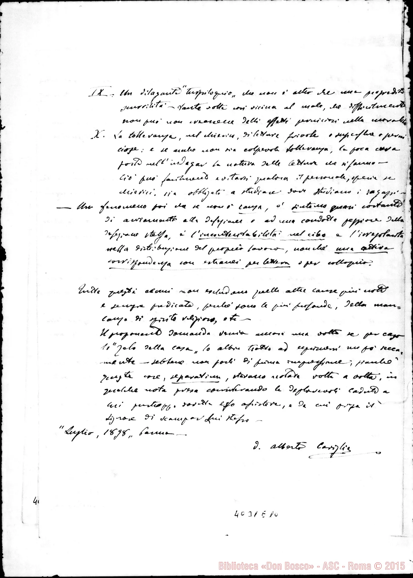 Fotogramma E 10 — Risposte ed osservazioni alla seconda proposta