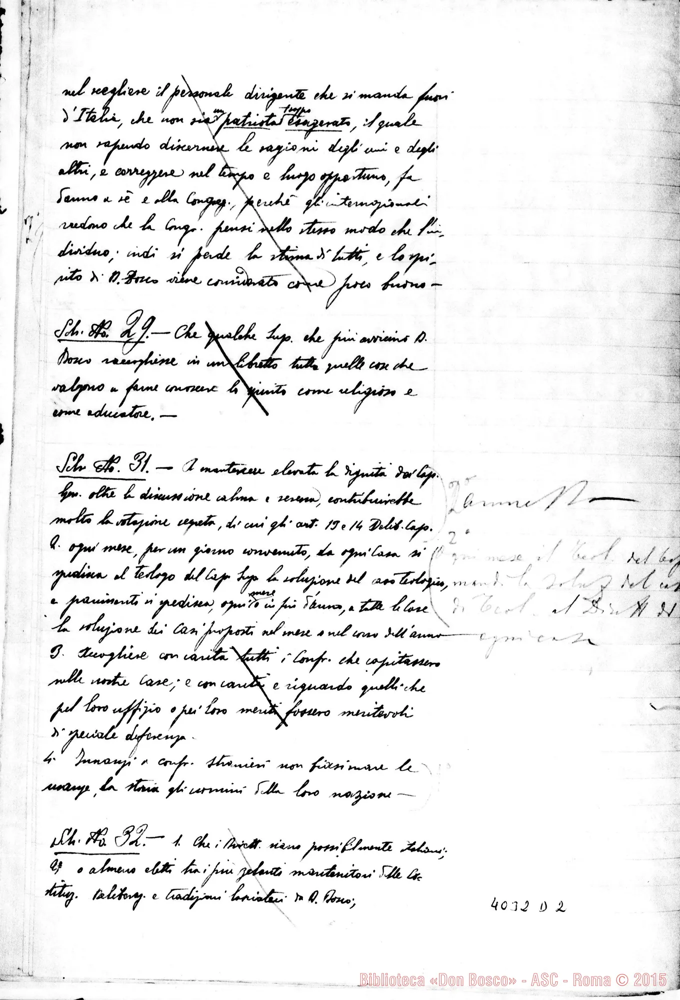 Fotogramma D 2 — Risposte ed osservazioni alla quarta proposta
