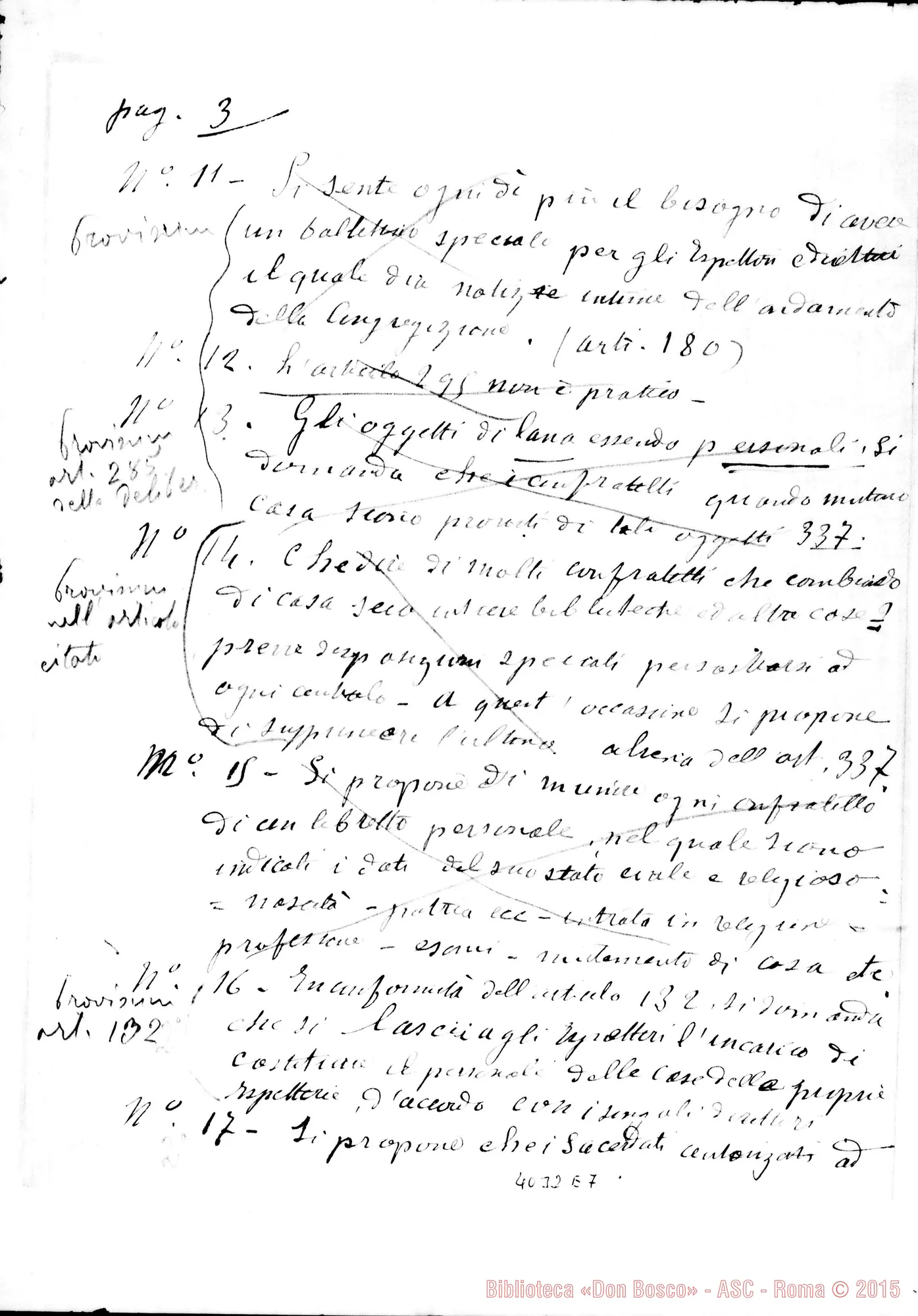 Fotogramma E 7 — Appendice alla quarta proposta