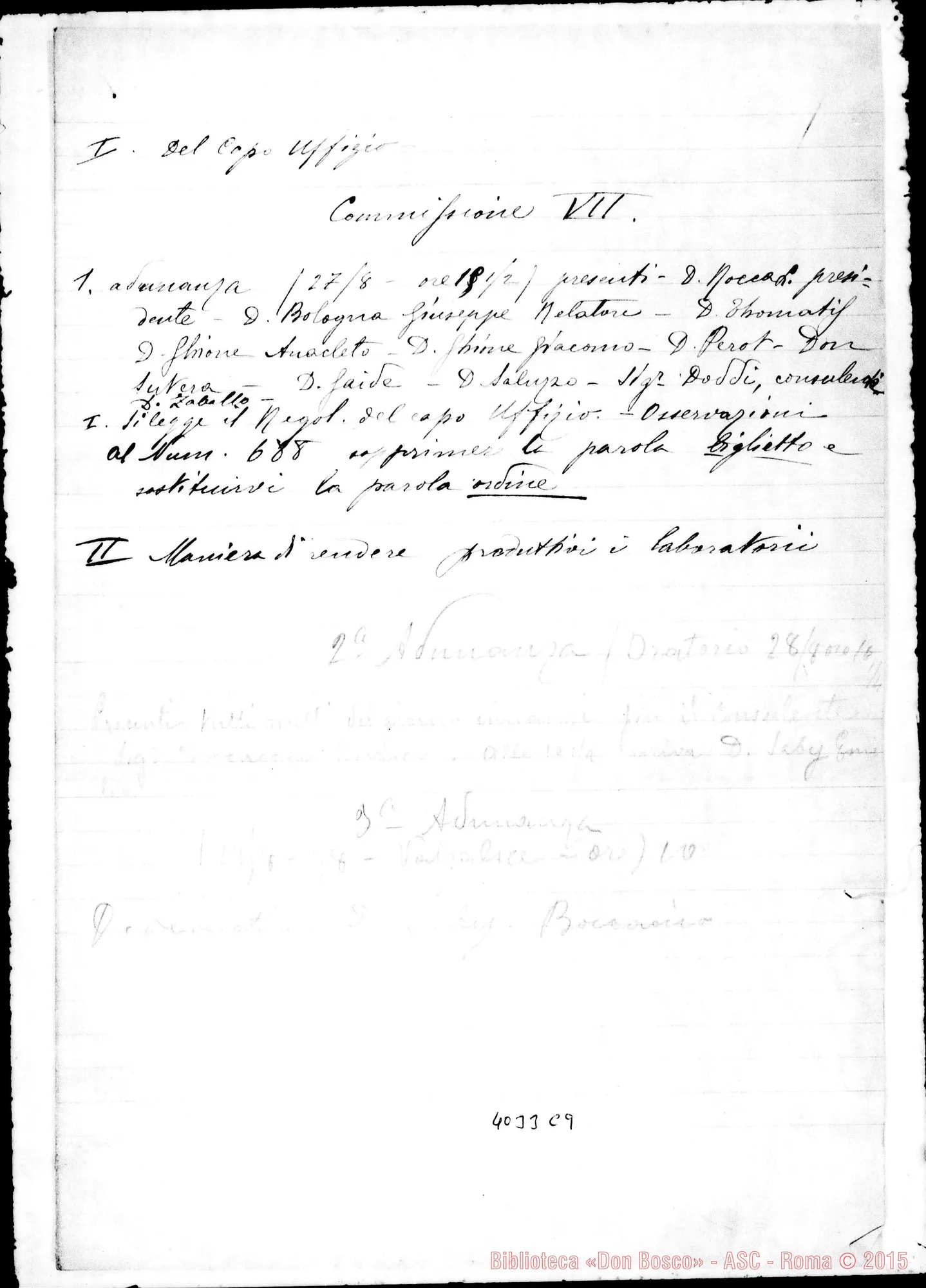 Fotogramma C 9 — Risposte ed osservazioni alla settima proposta