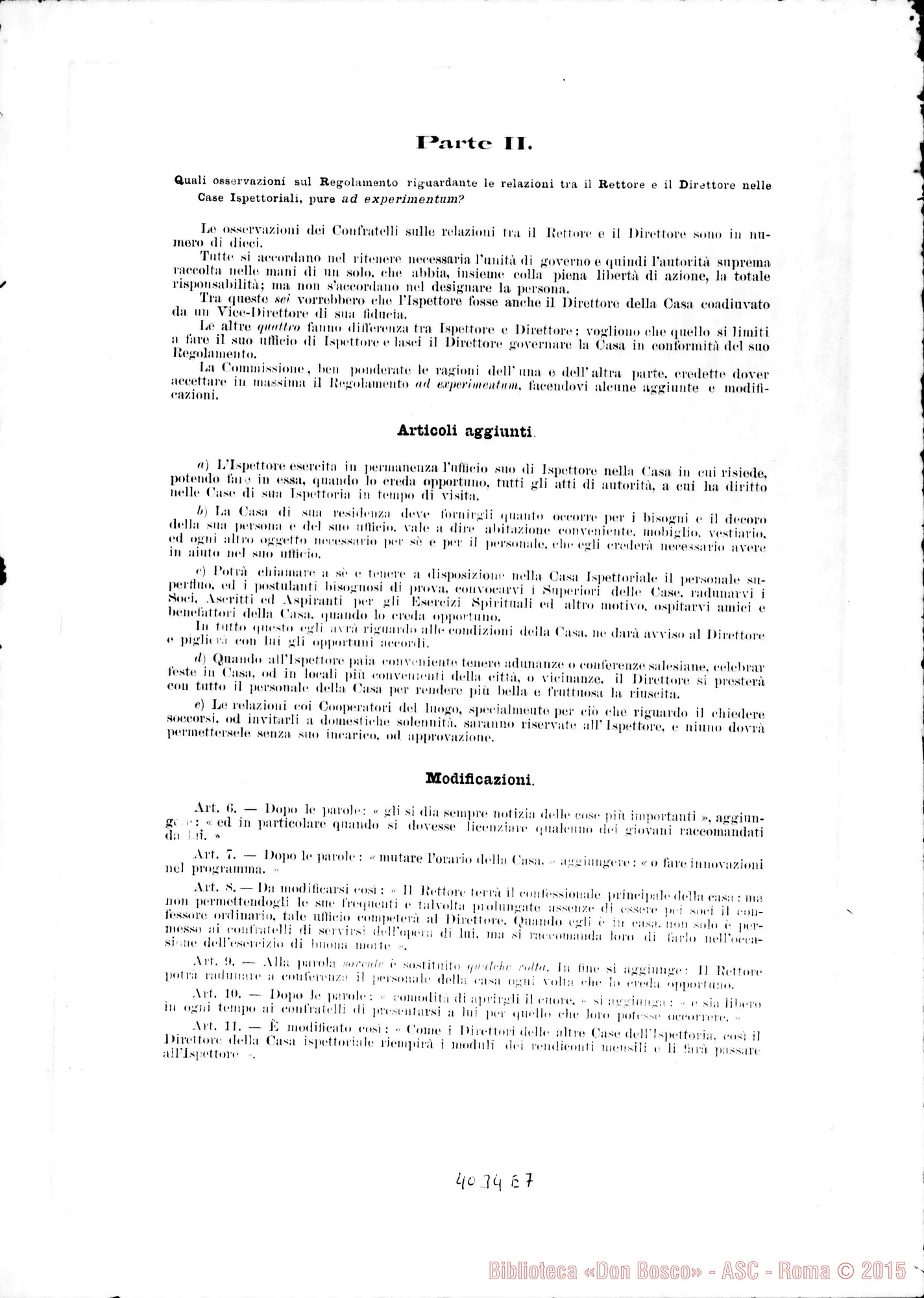 Fotogramma E 7 — Relazioni delle diverse Commissioni. Stampato