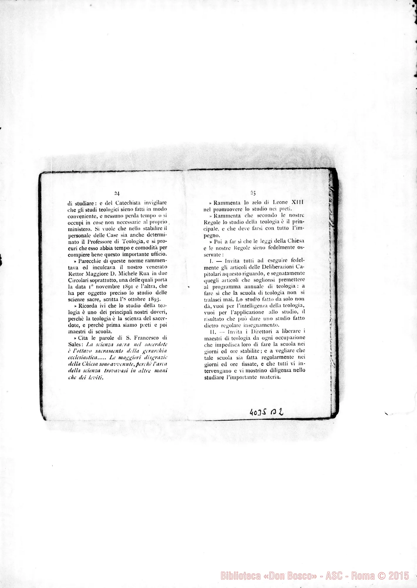 Fotogramma B 2 — Atti e Deliberazioni dell’VIII Capitolo Generale. Stampato. S. Benigno C., 1899