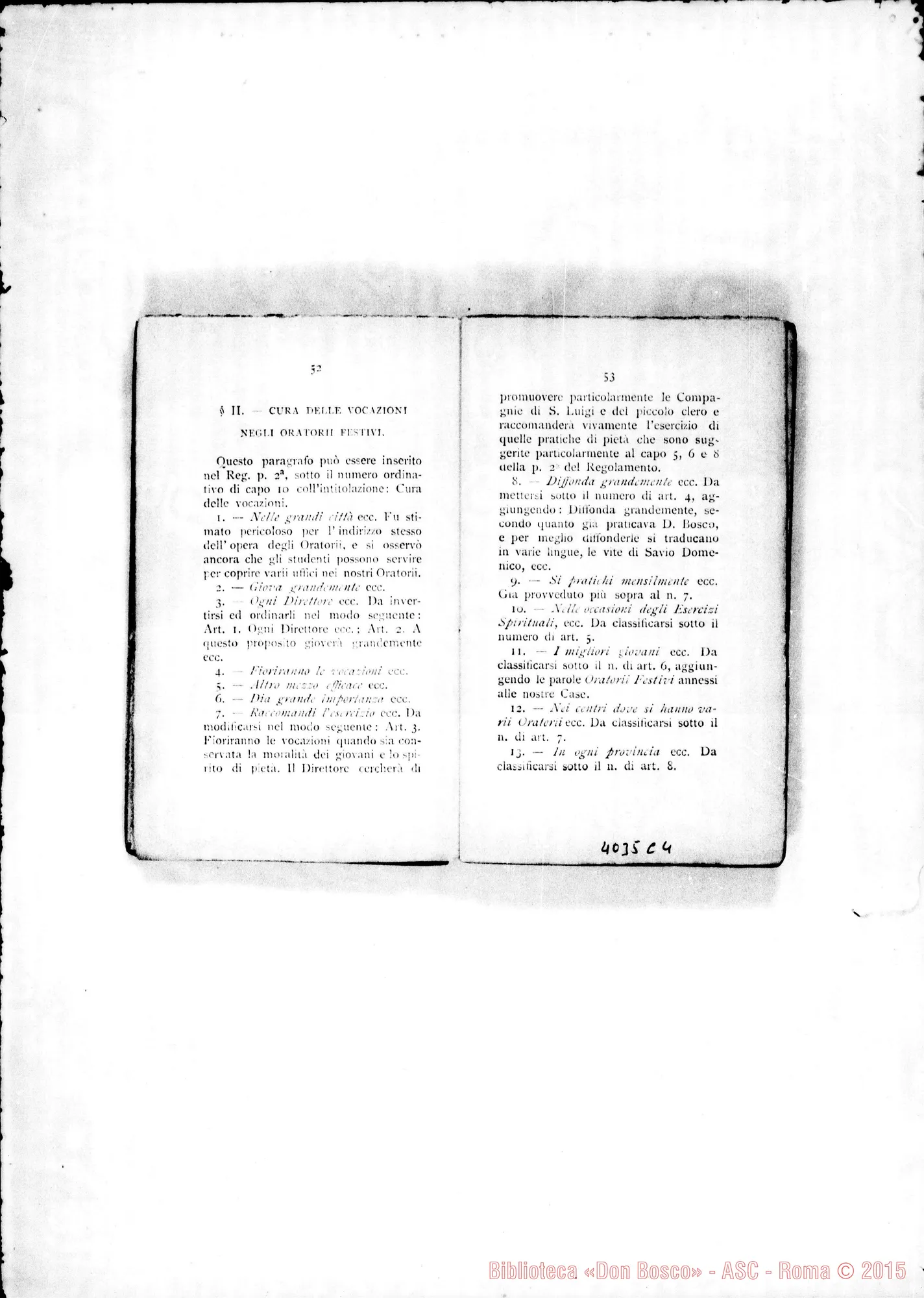 Fotogramma C 4 — Atti e Deliberazioni dell’VIII Capitolo Generale. Stampato. S. Benigno C., 1899