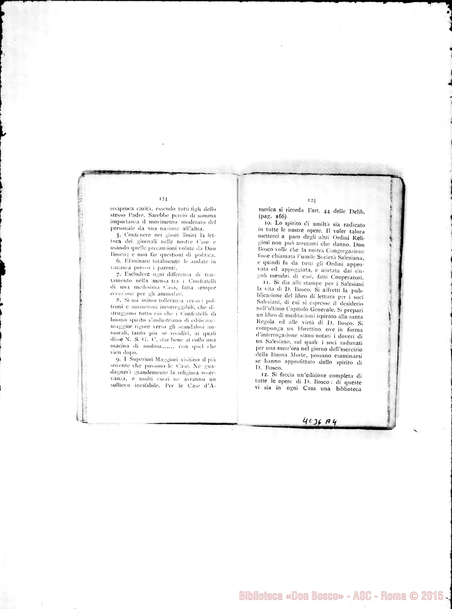 Fotogramma A 4 — Atti e Deliberazioni dell’VIII Capitolo Generale. Stampato. S. Benigno C., 1899