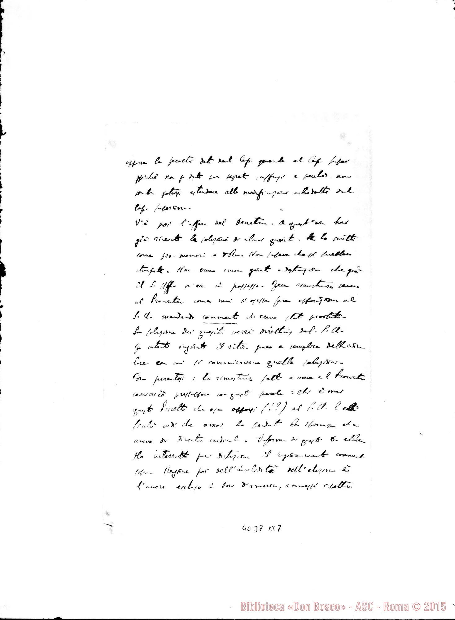 Fotogramma B 7 — Proposte dei confratelli al Capitolo Generale. Ms.