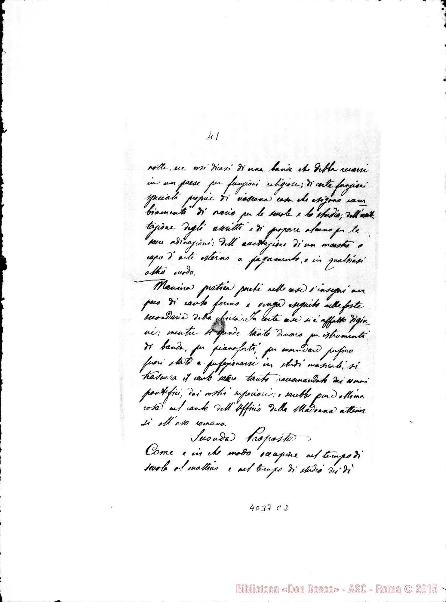 Fotogramma C 2 — Proposte dei confratelli al Capitolo Generale. Ms.