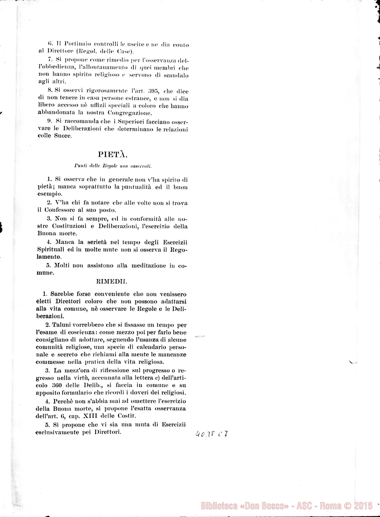 Fotogramma C 7 — Settima. Stampato