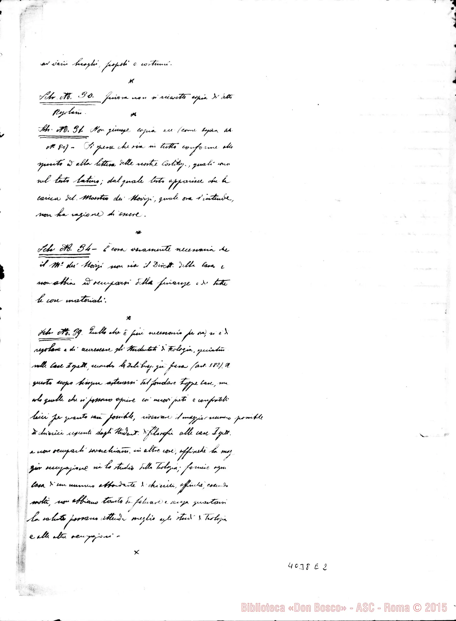 Fotogramma E 2 — Verbale della quarta proposta. Ms.