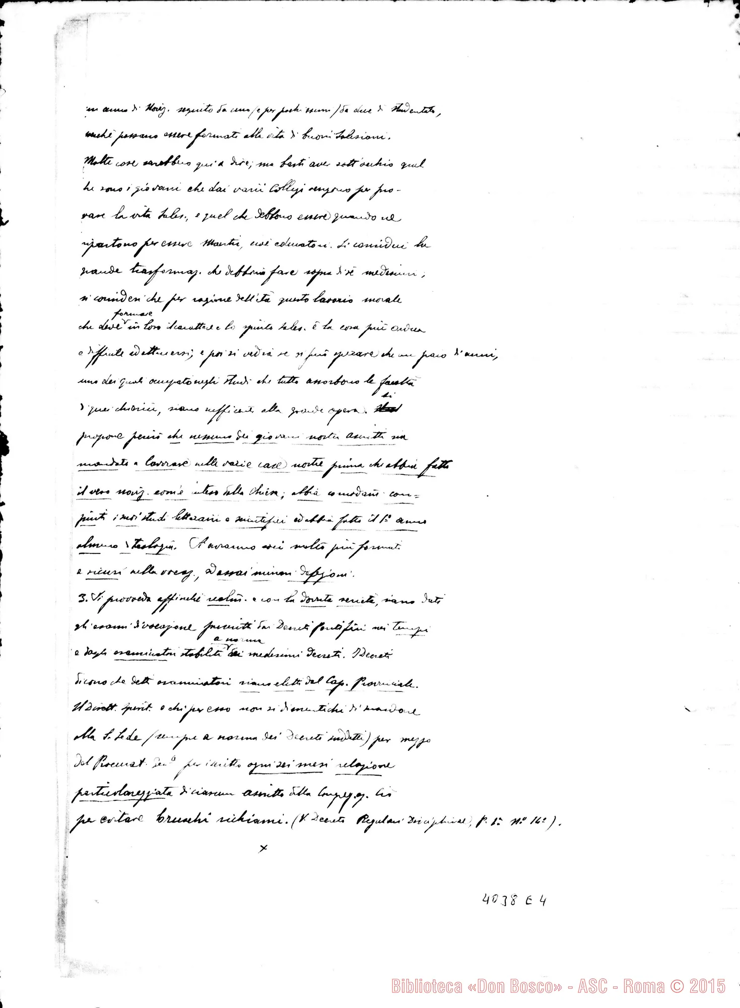 Fotogramma E 4 — Verbale della quarta proposta. Ms.