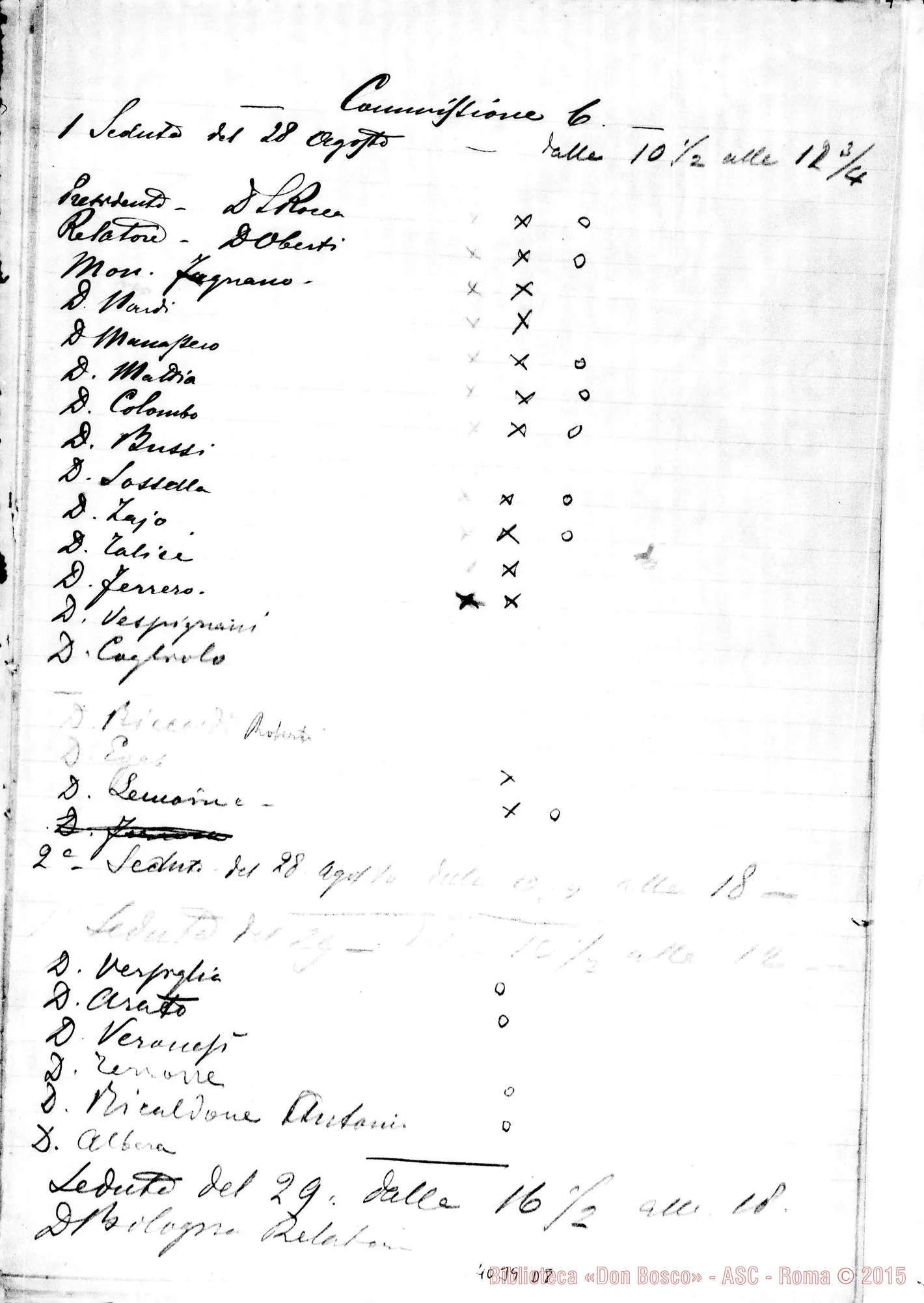 Fotogramma D 8 — Verbale della sesta proposta. Ms.