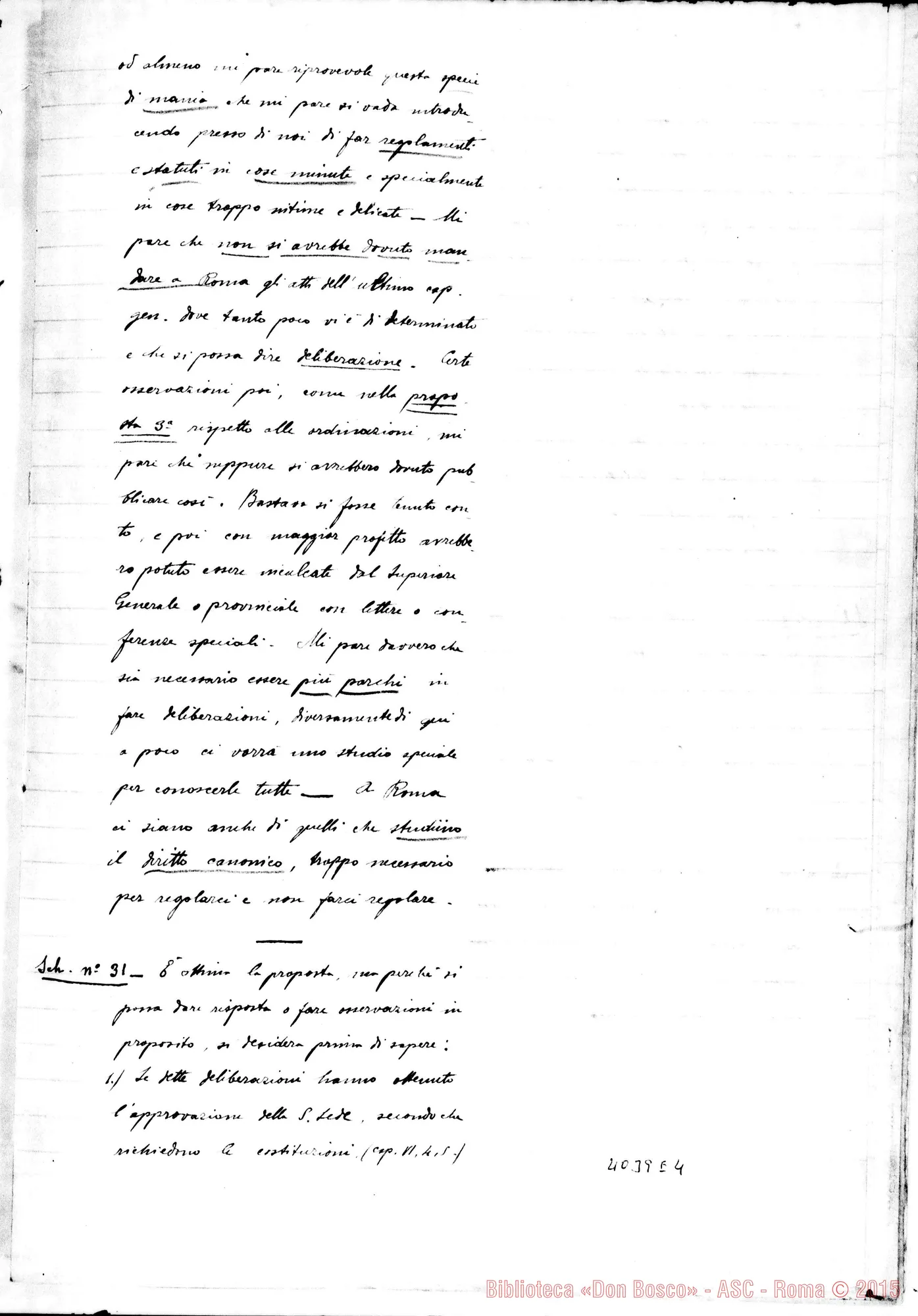 Fotogramma E 4 — Verbale della sesta proposta. Ms.