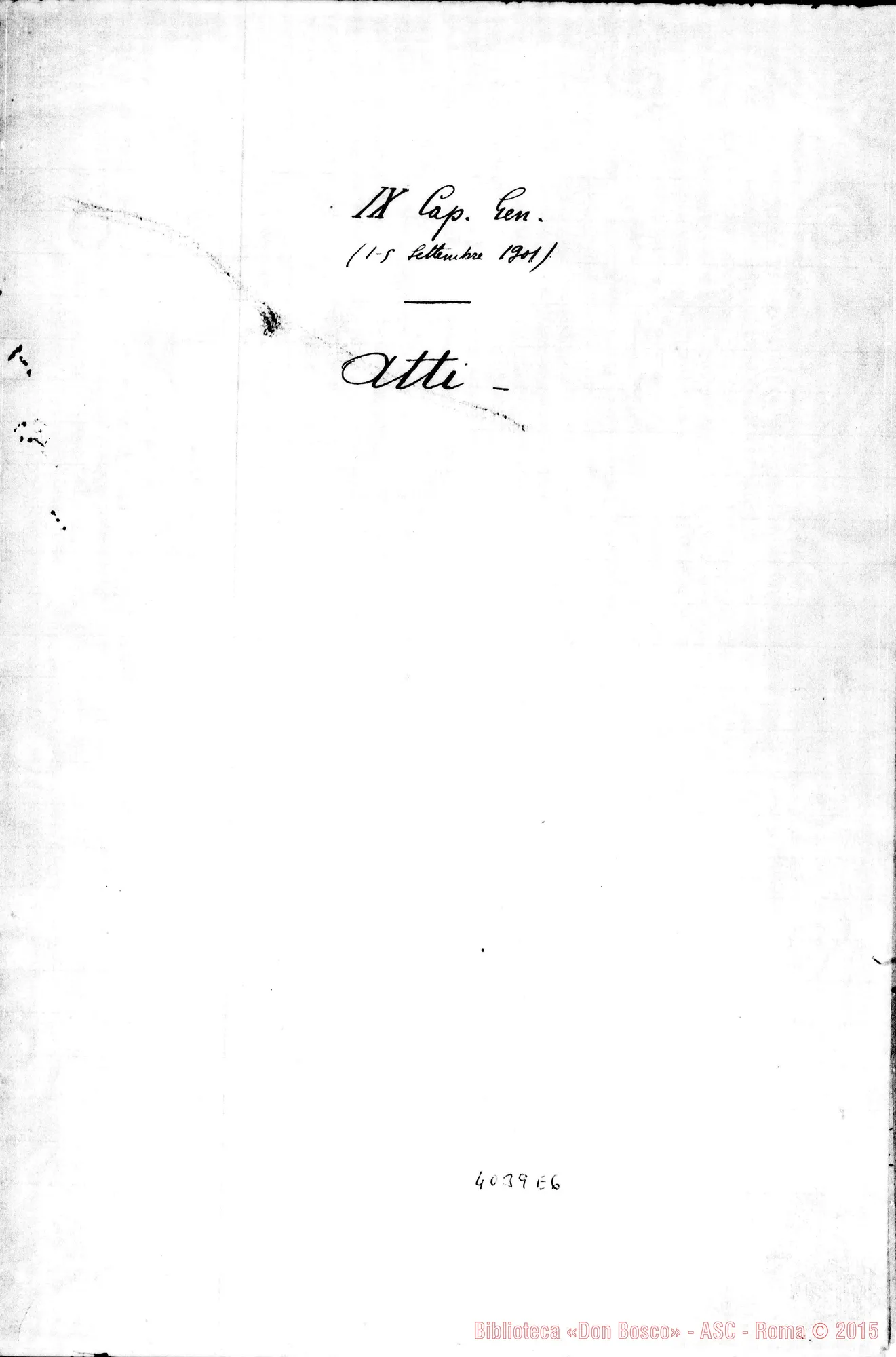 Fotogramma E 6 — Atti E Verbale del Capitolo Generale IX. Ms.