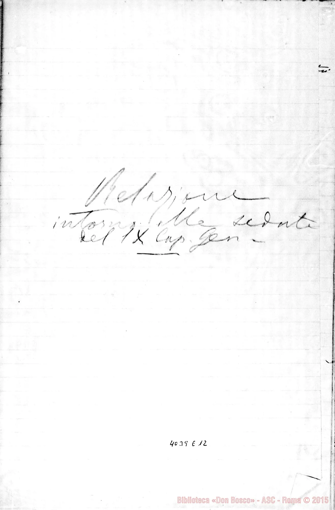 Fotogramma E 12 — Atti E Verbale del Capitolo Generale IX. Ms.