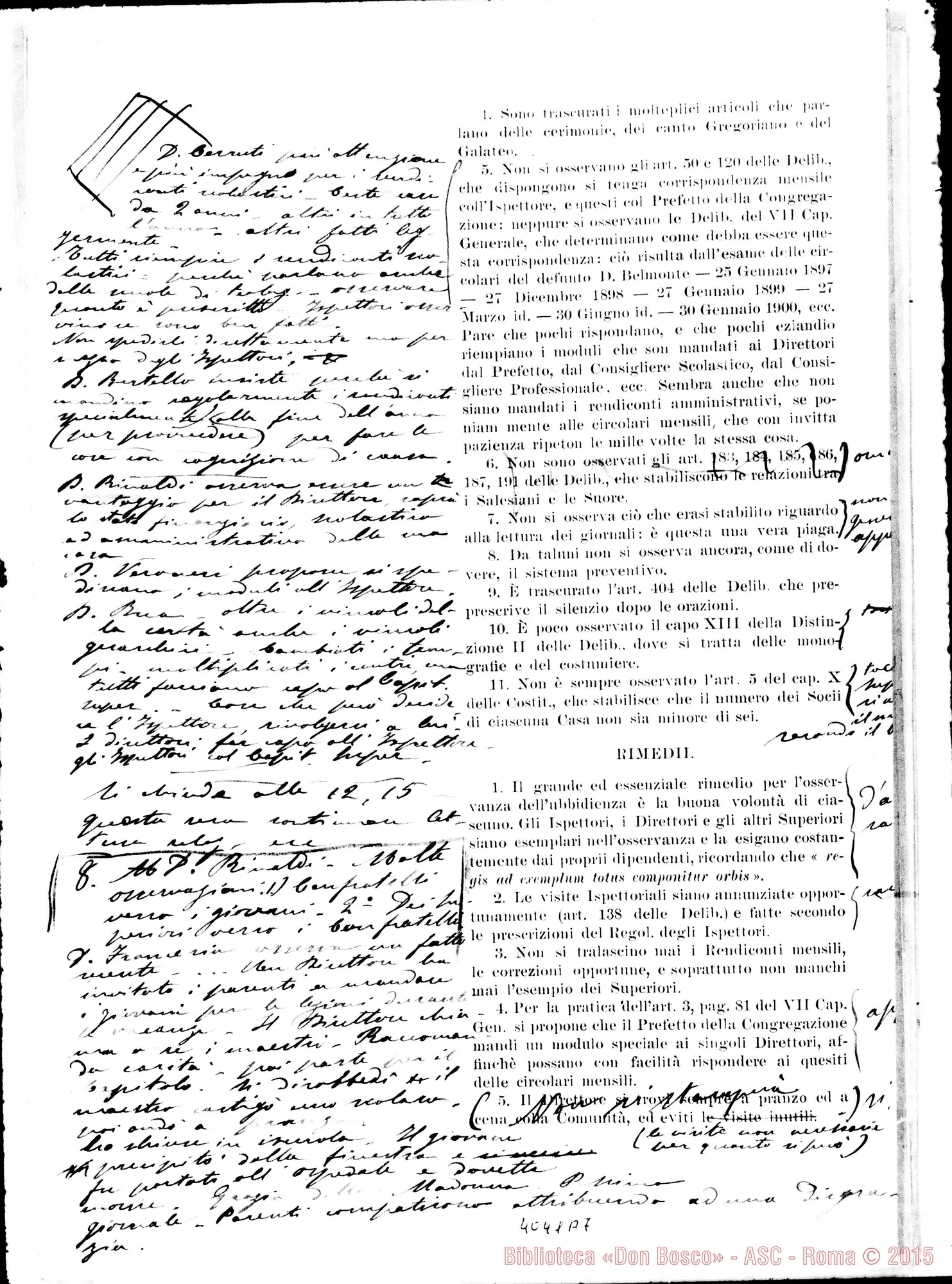 Fotogramma A 7 — Atti E Verbale del Capitolo Generale IX. Ms.