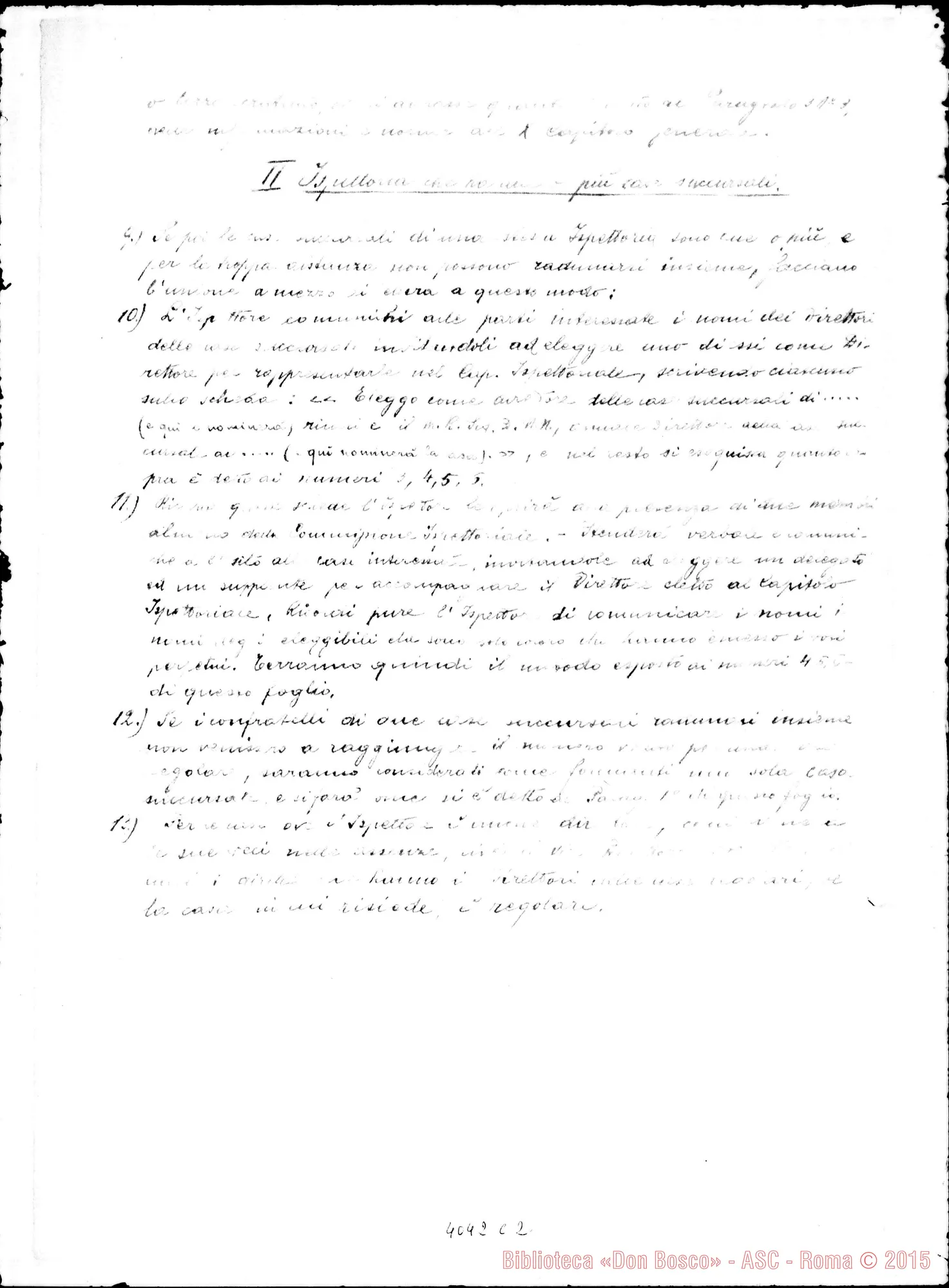 Fotogramma C 2 — Dubbi sull’elezione del Delegato al Capitolo Generale. Omeotipia