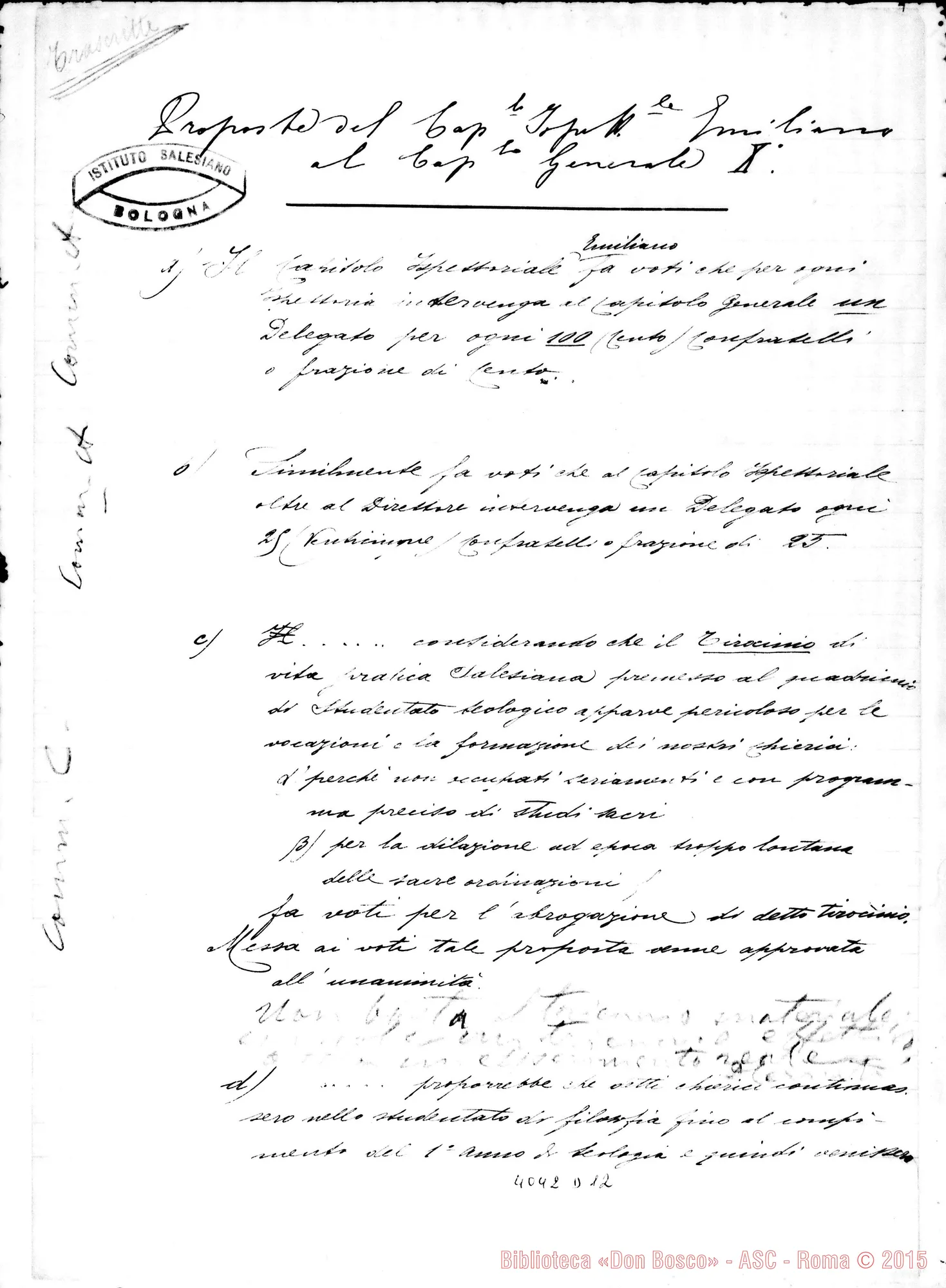 Fotogramma D 12 — Ispettoria Emiliana