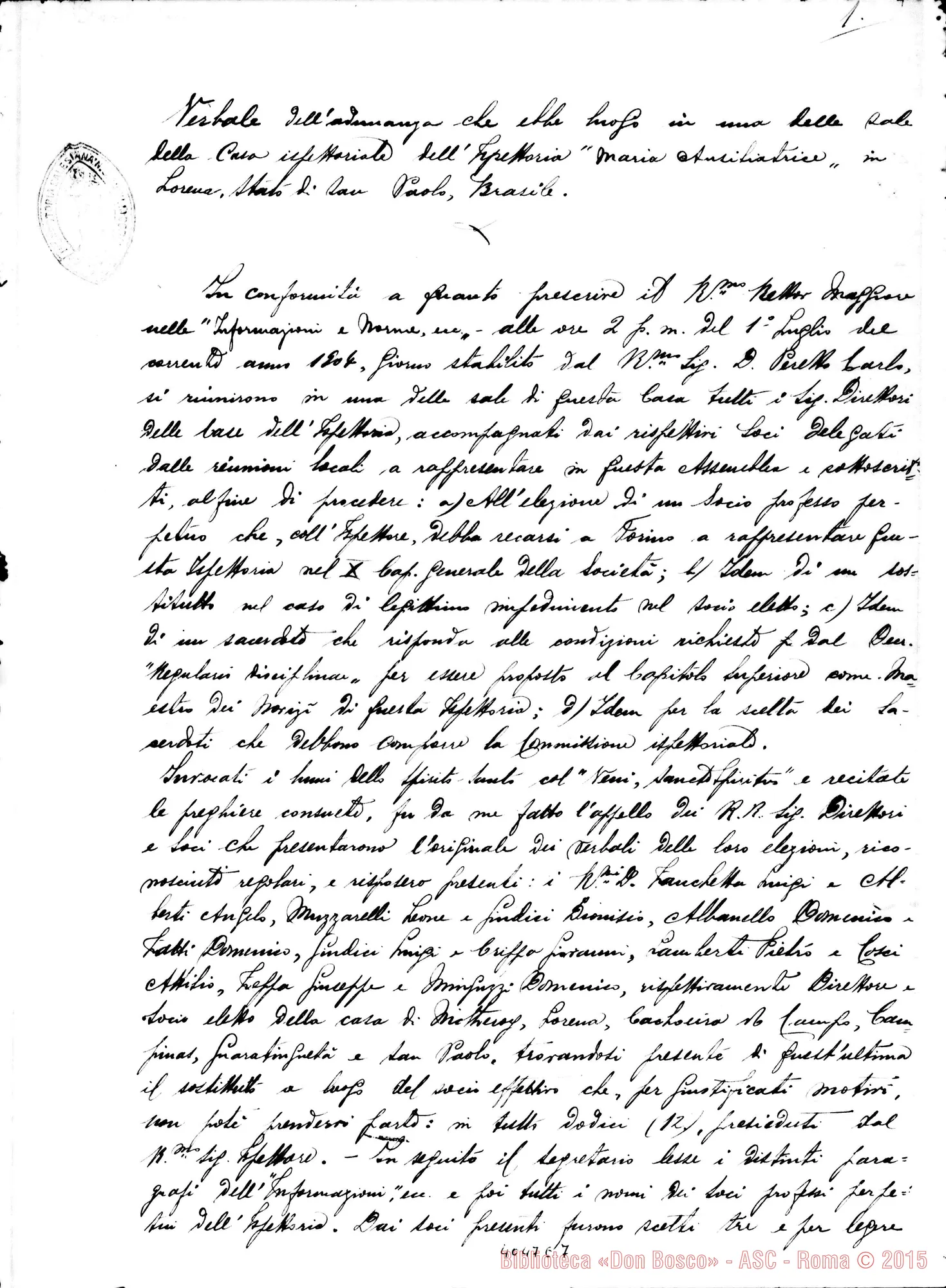 Fotogramma E 7 — Ispettoria Brasile Sud (Lorena)