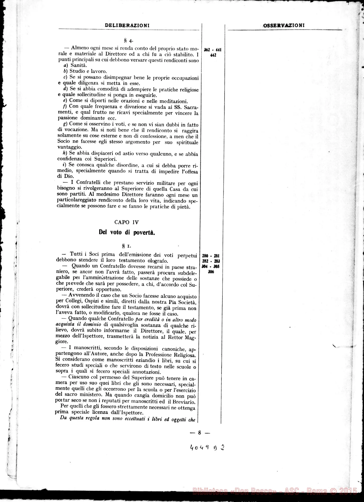Fotogramma D 2 — Relazione al Capitolo Generale