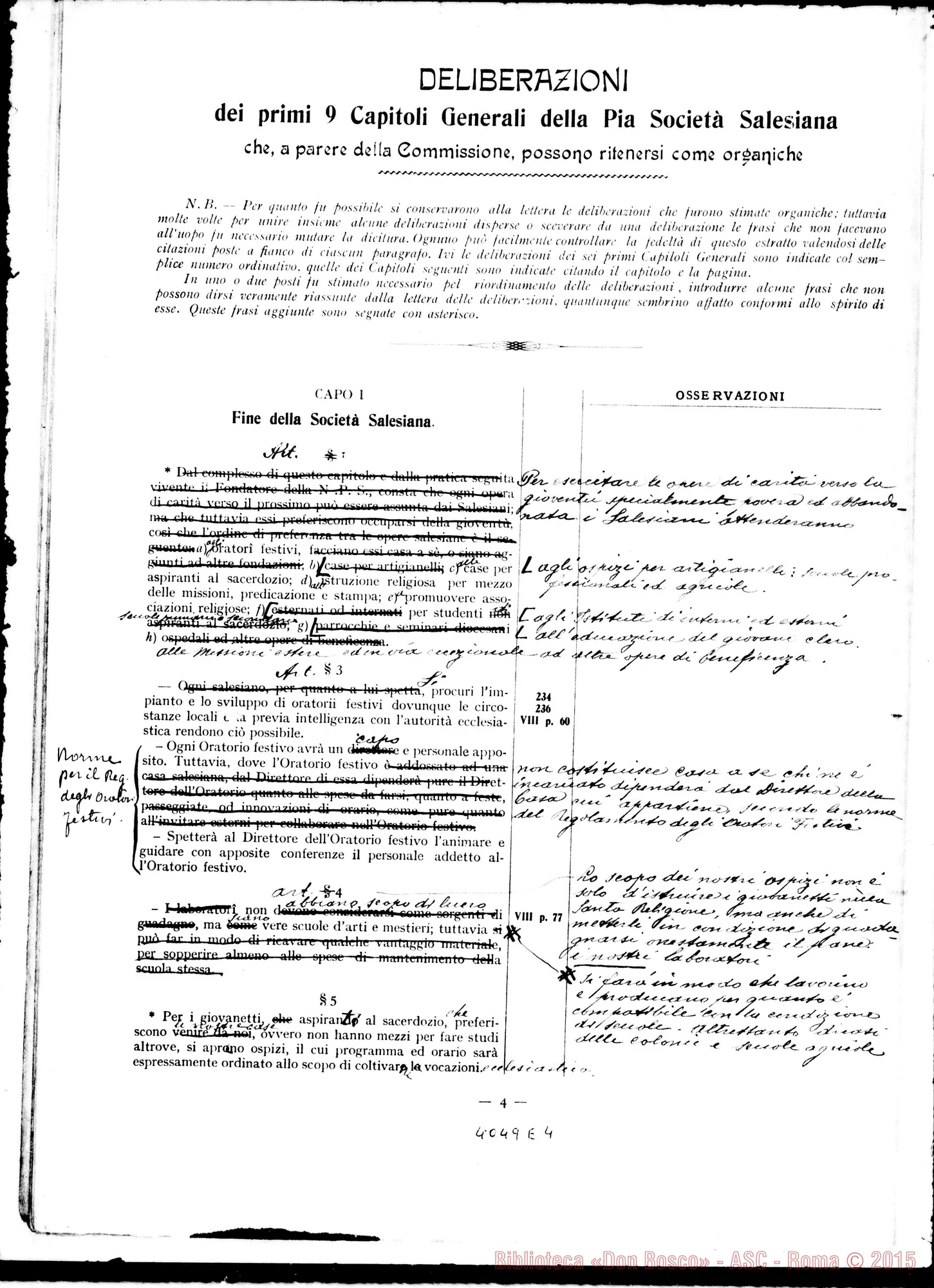 Fotogramma E 4 — Relazione al Capitolo, con correz. E aggiunte autentiche