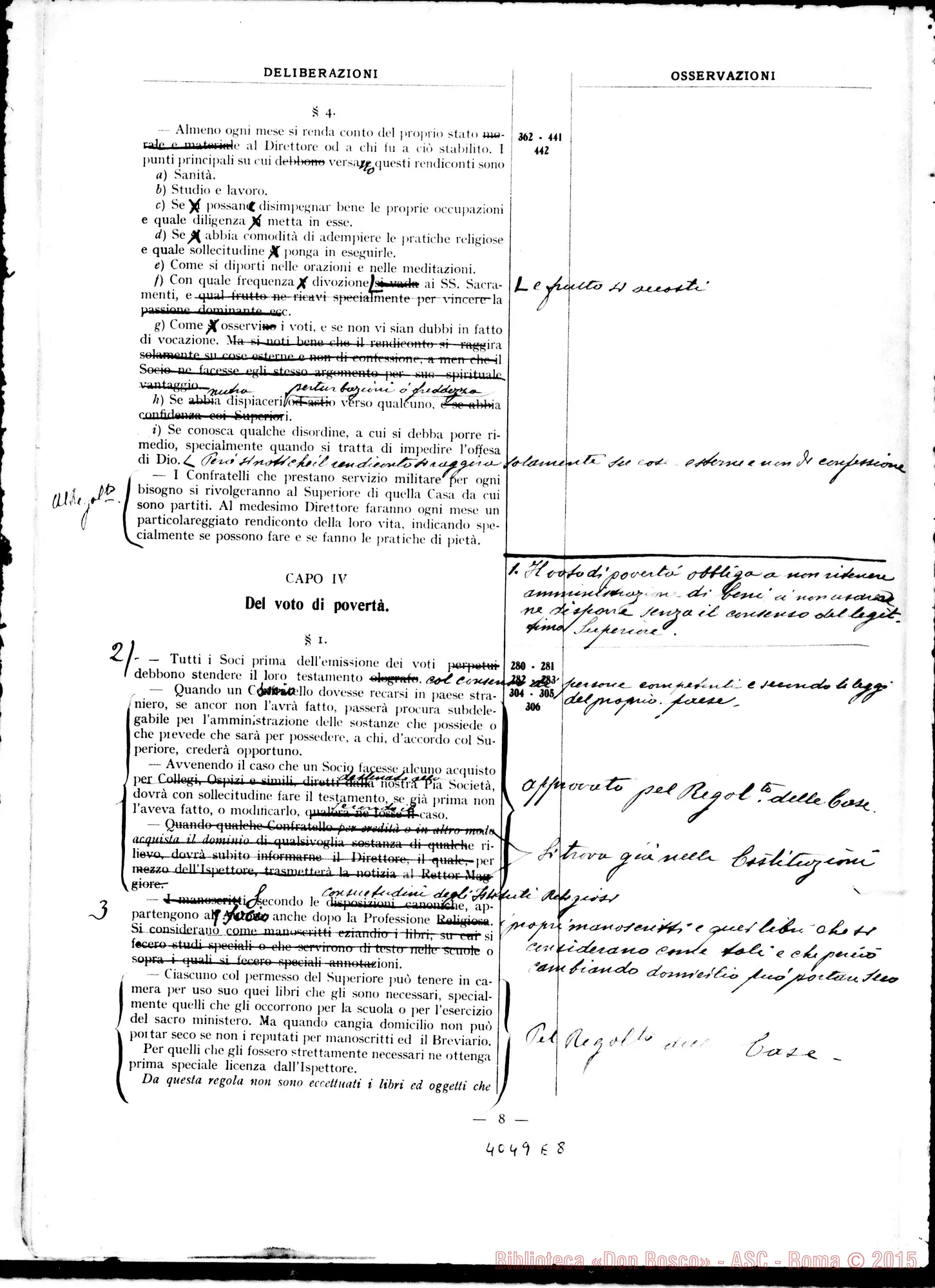 Fotogramma E 8 — Relazione al Capitolo, con correz. E aggiunte autentiche