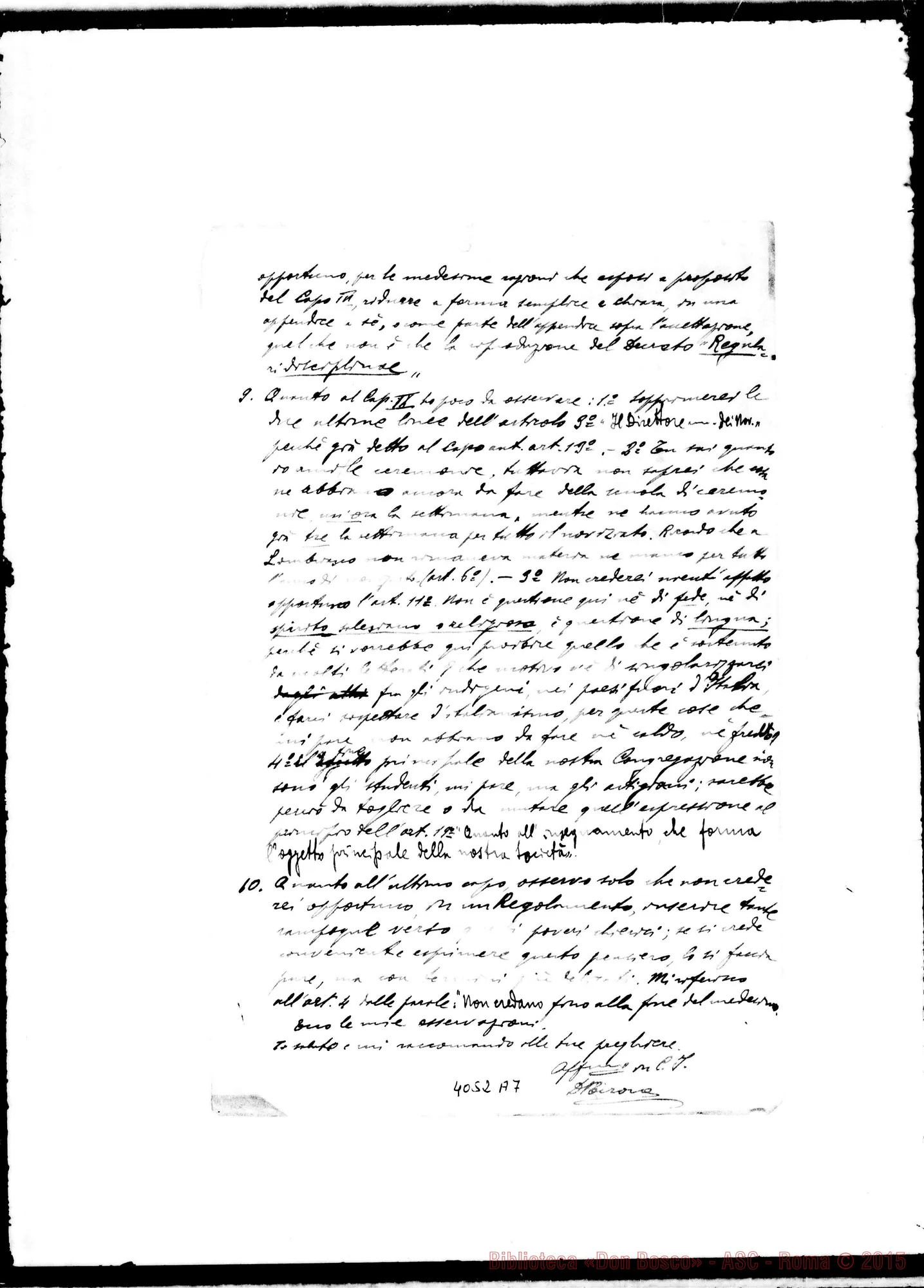 Fotogramma A 7 — Proposte dei Capitolari sul tema. Manoscritti vari