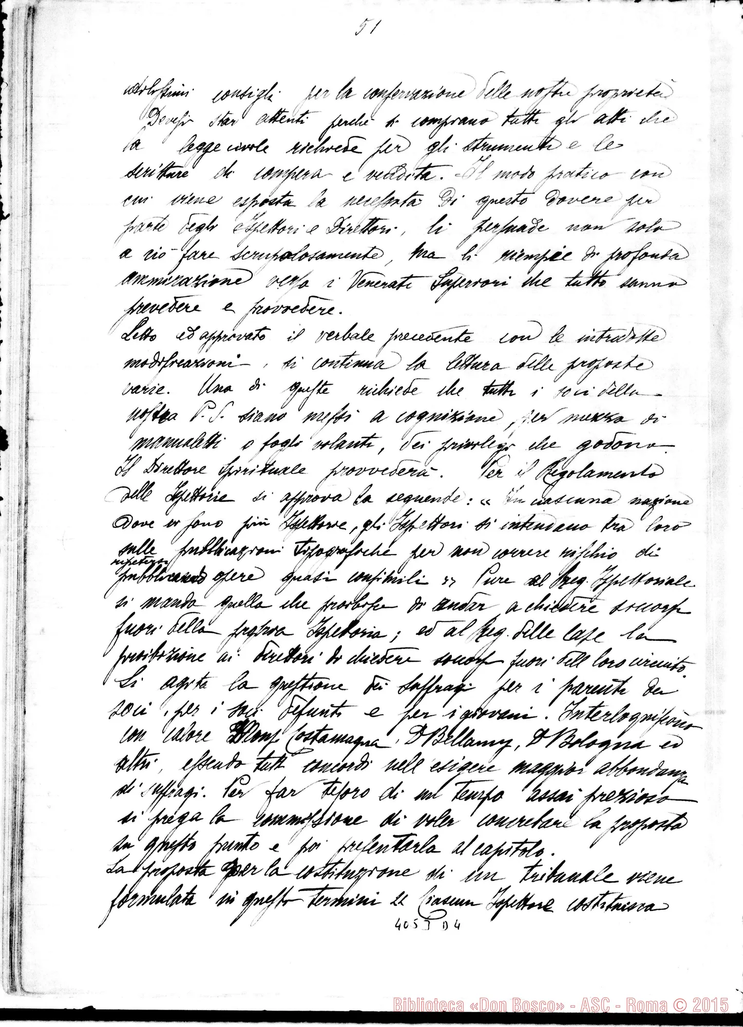 Fotogramma D 4 — Processi verbali del X Capitolo generale, elaborato da D. Anzini, con firme dei Capitolari