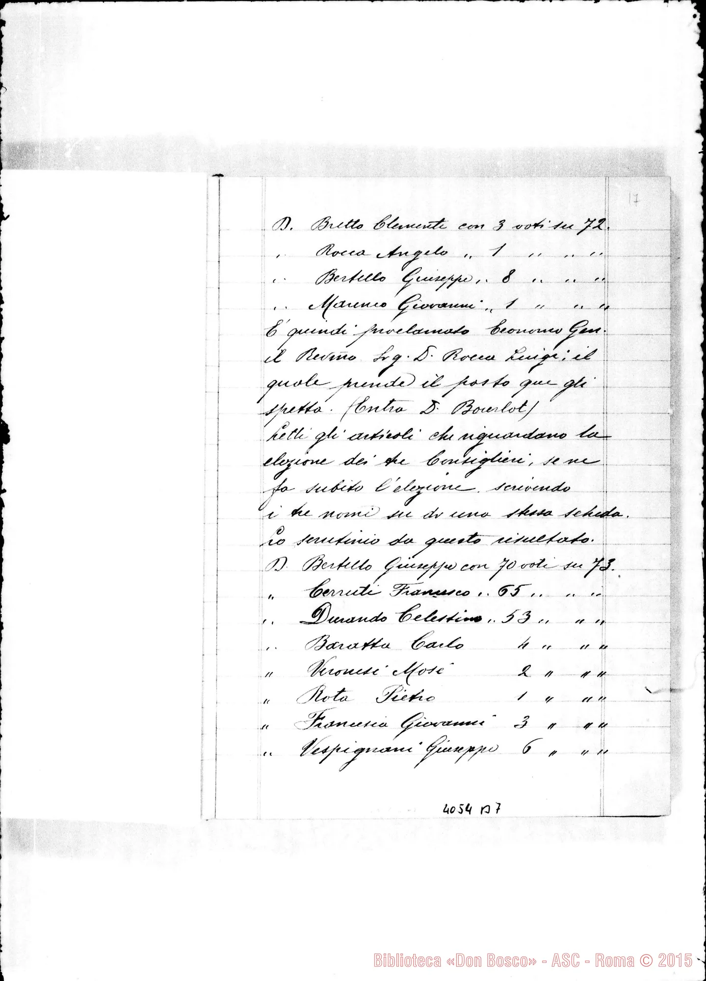 Fotogramma B 7 — Verbale del X Capitolo Generale. Due quaderni di D. Rayneri