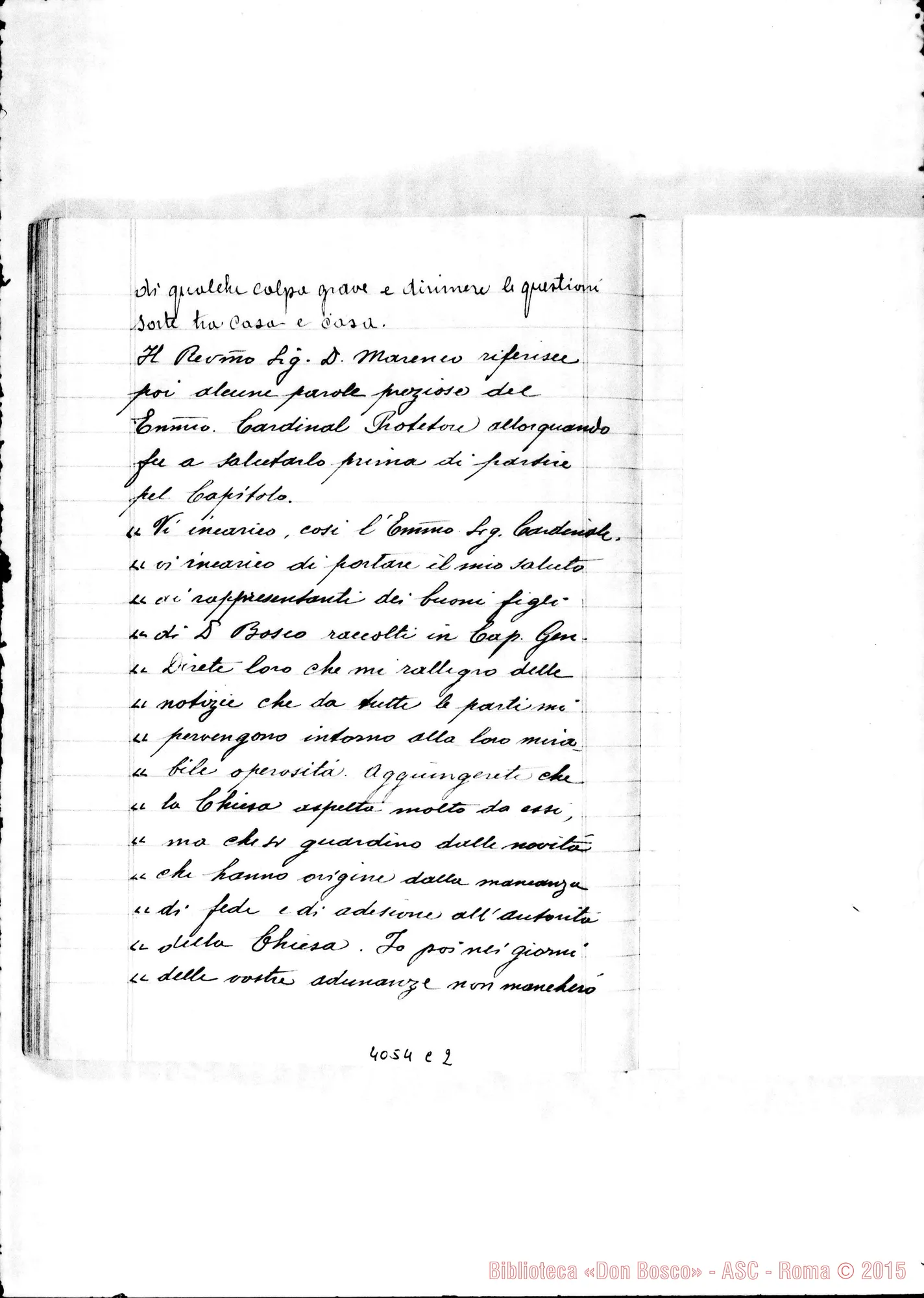 Fotogramma C 2 — Verbale del X Capitolo Generale. Due quaderni di D. Rayneri