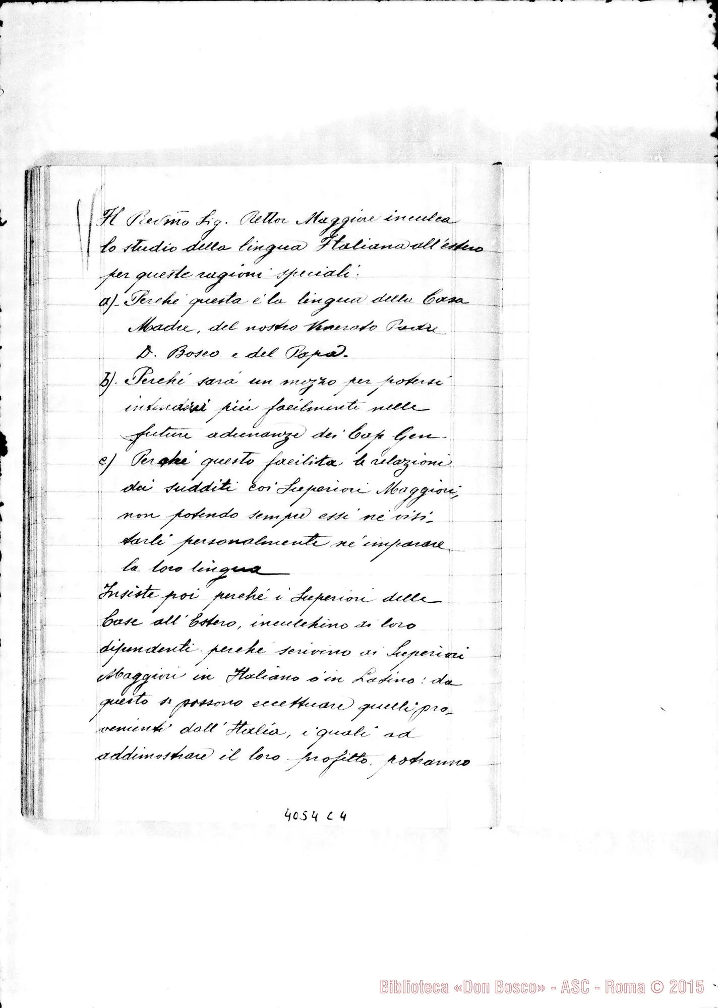 Fotogramma C 4 — Verbale del X Capitolo Generale. Due quaderni di D. Rayneri
