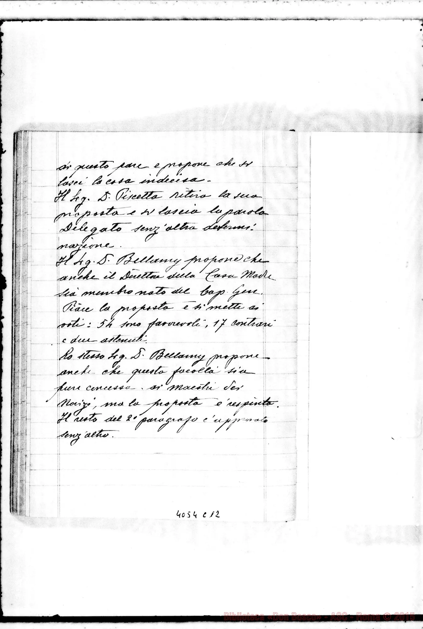 Fotogramma C 12 — Verbale del X Capitolo Generale. Due quaderni di D. Rayneri