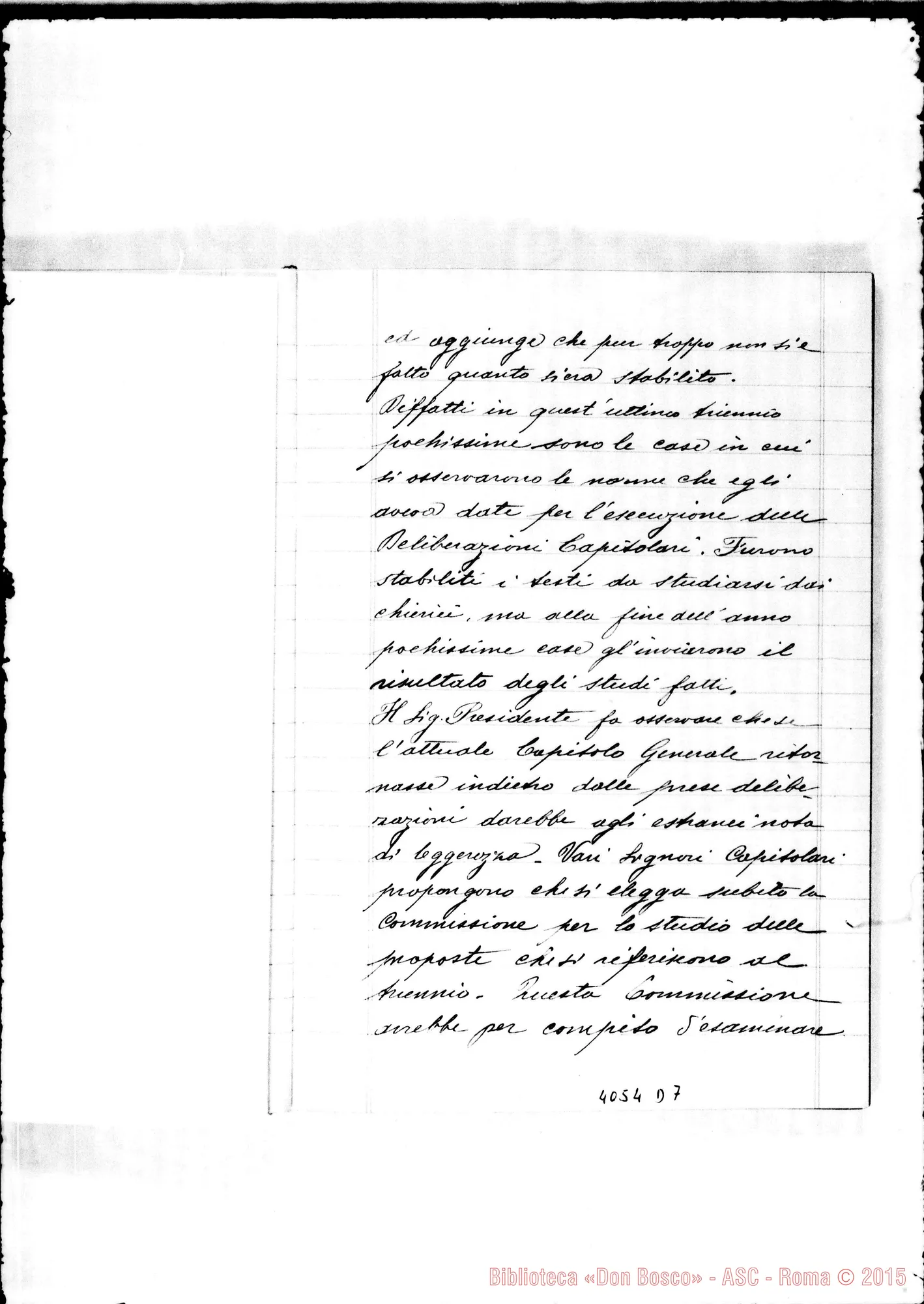 Fotogramma D 7 — Verbale del X Capitolo Generale. Due quaderni di D. Rayneri