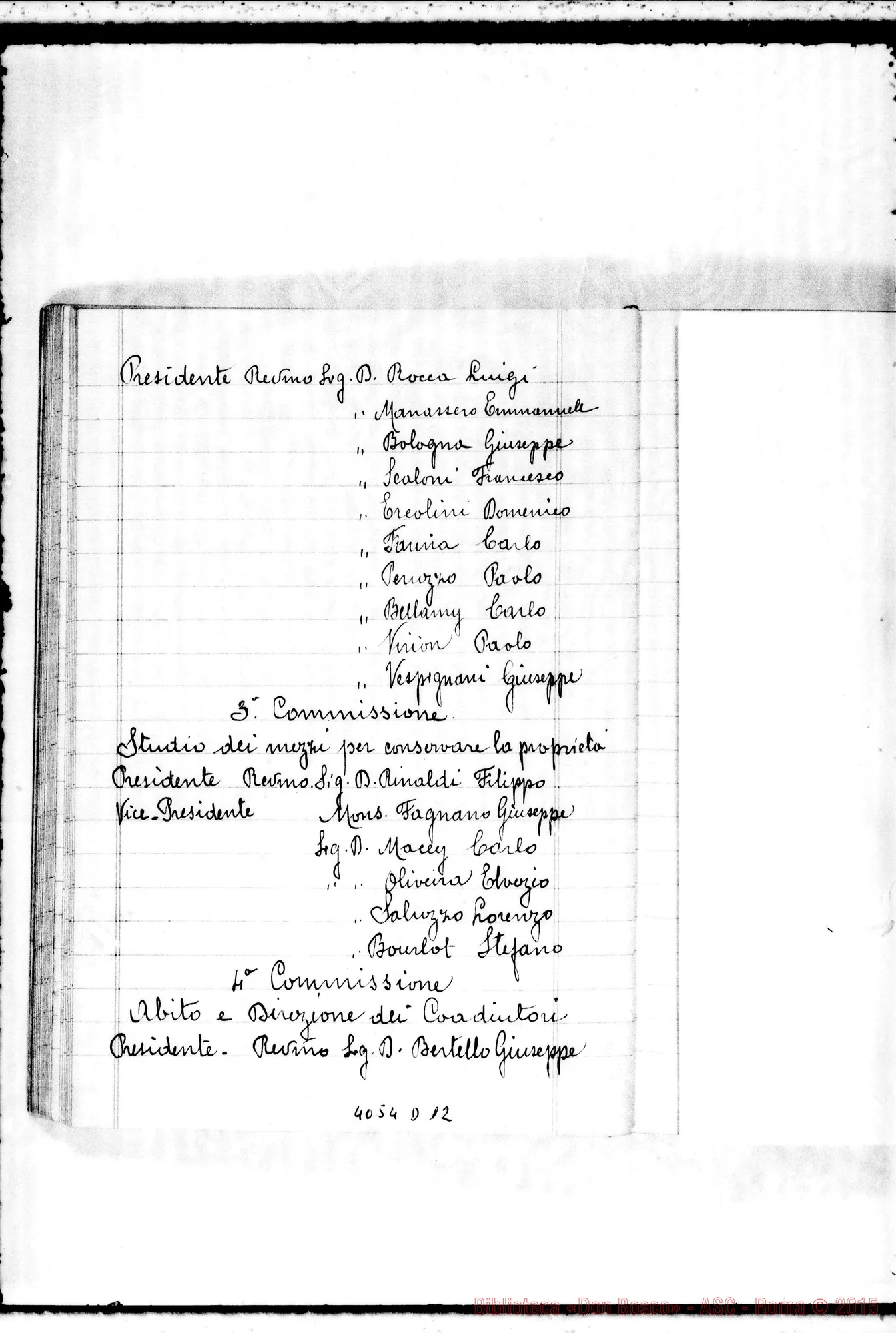 Fotogramma D 12 — Verbale del X Capitolo Generale. Due quaderni di D. Rayneri