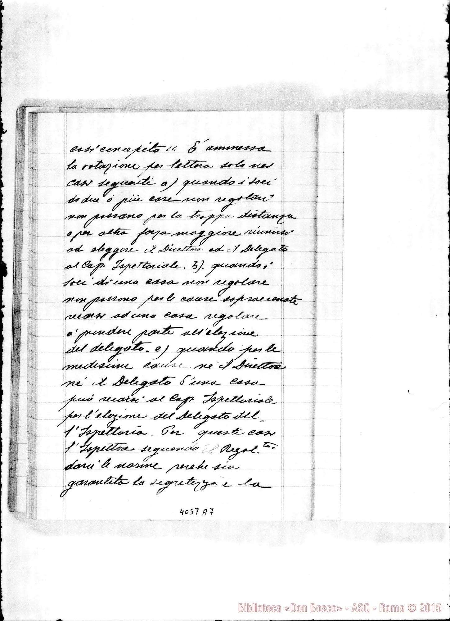 Fotogramma A 7 — Verbale del X Capitolo Generale. Due quaderni di D. Rayneri